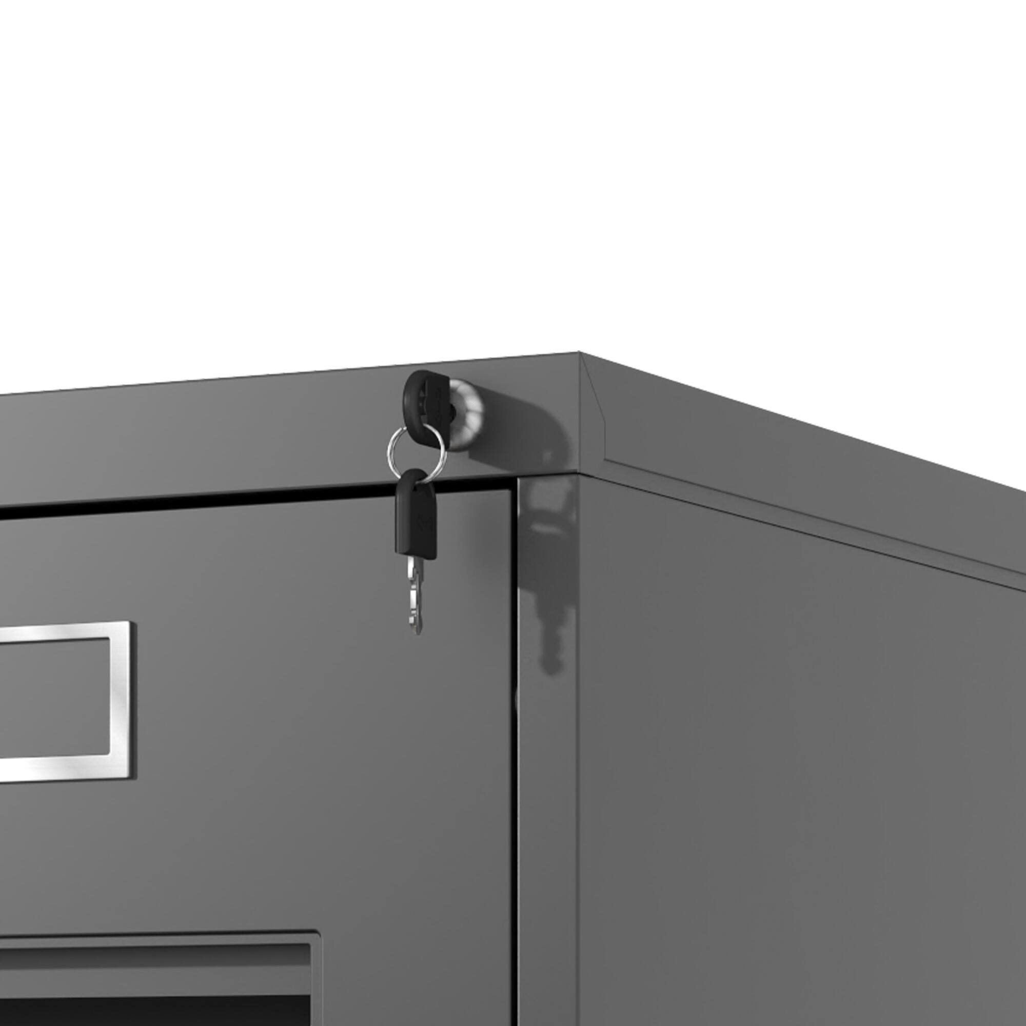 Alt View 3. COWLOWN - 3 Drawer Lockable Metal Vertical File Cabinet Black Narrow Fit A4 Legal Letter Size Assembly Required Home Office.