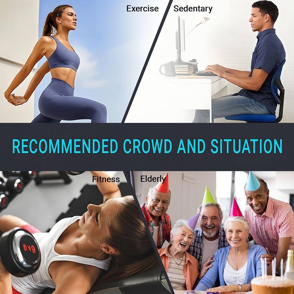 RECOMMENDED CROWD AND SITUATION

Exercise  
Sedentary

Fitness  
Elderly