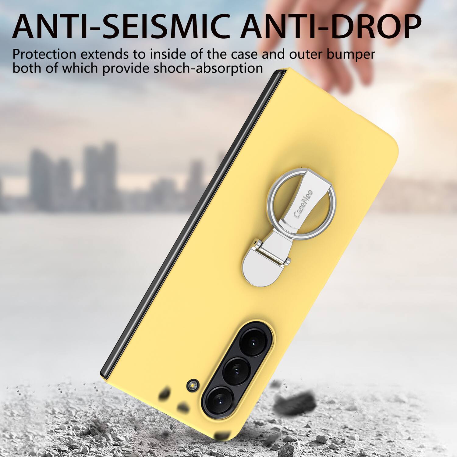 ANTI-SEISMIC ANTI-DROP  
Protection extends to inside of the case and outer bumper both of which provide shock-absorption