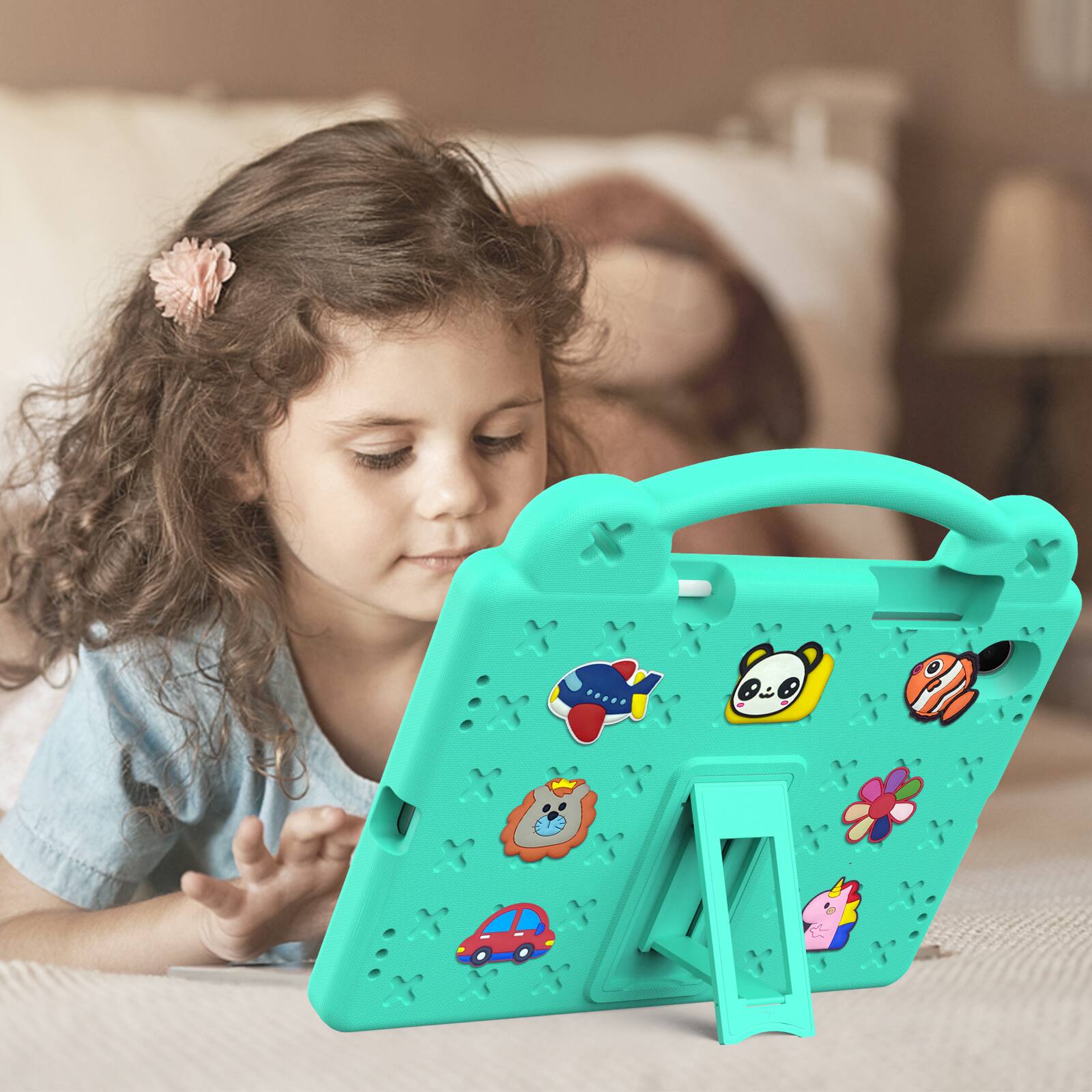 Alt View 3. UUCOVER - Kids Case for Samsung Galaxy Tab S11 11-inch 2025 SM-X730 SM-X736B,Shockproof EVA Case Handle Adjustable Stand Cover - Mint.