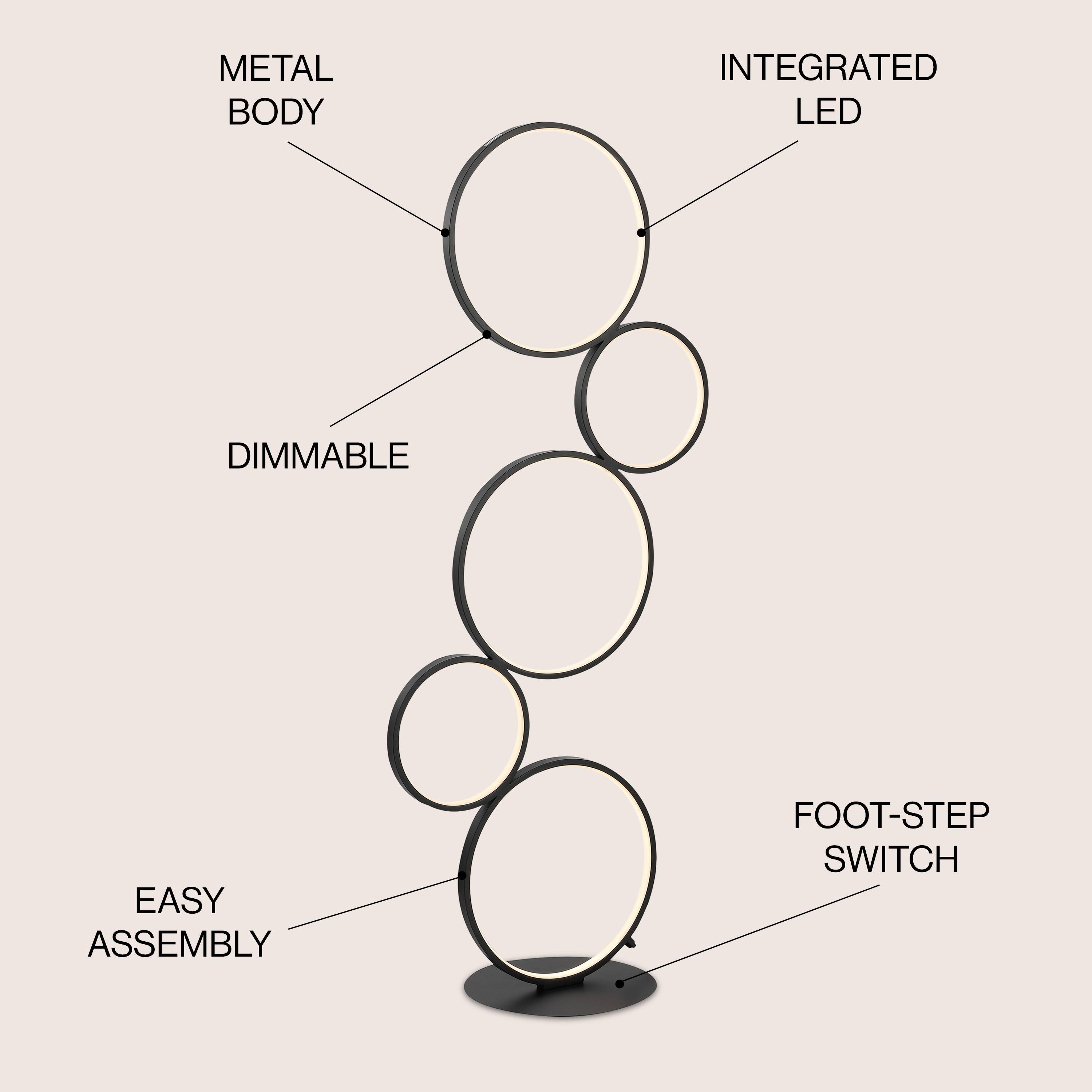 METAL BODY  
INTEGRATED LED  
DIMMABLE  
EASY ASSEMBLY  
FOOT-STEP SWITCH