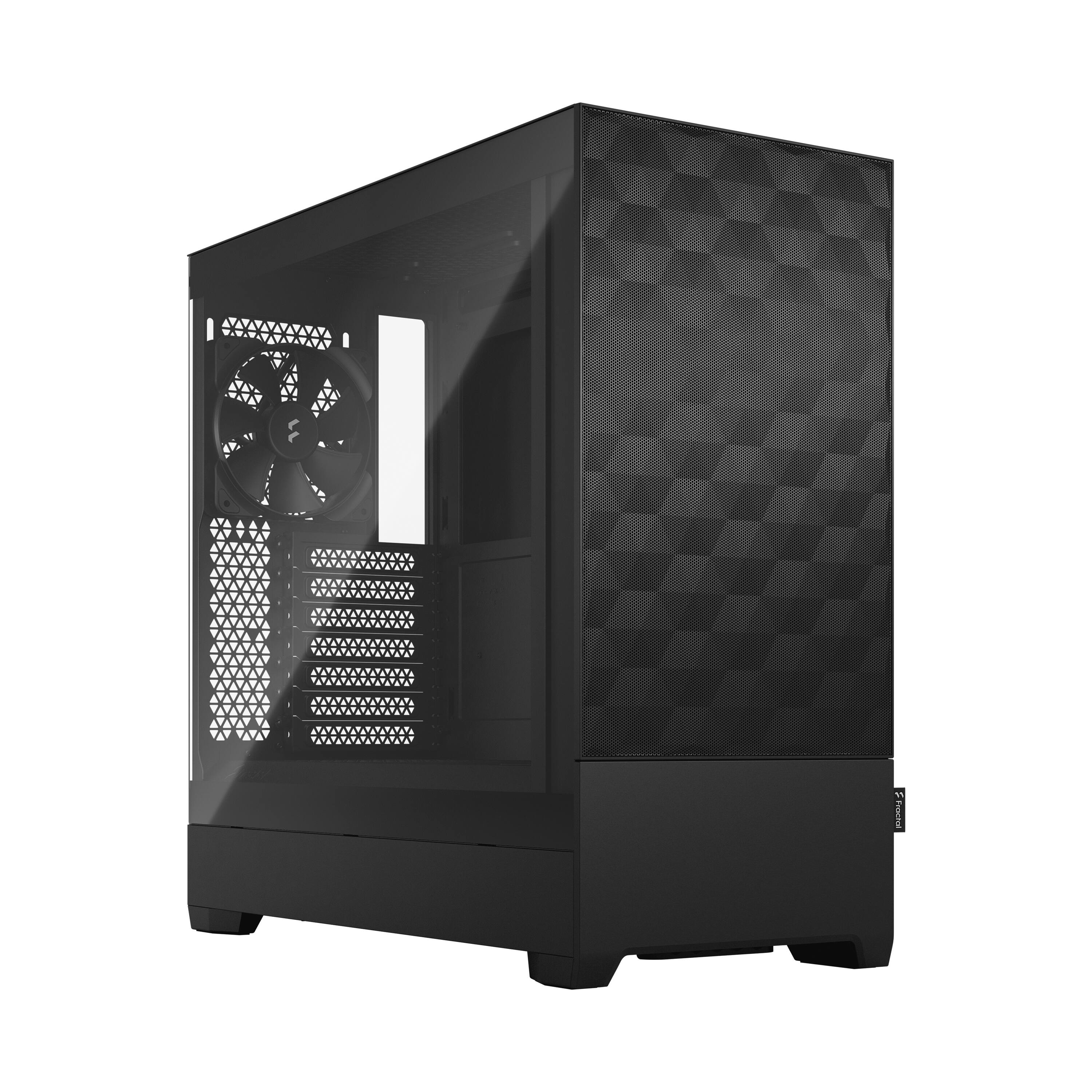 Front. Fractal Design - Pop Air Black TG ATX High-Airflow Clear Tempered Glass Window Mid-Tower PC Case - Black.