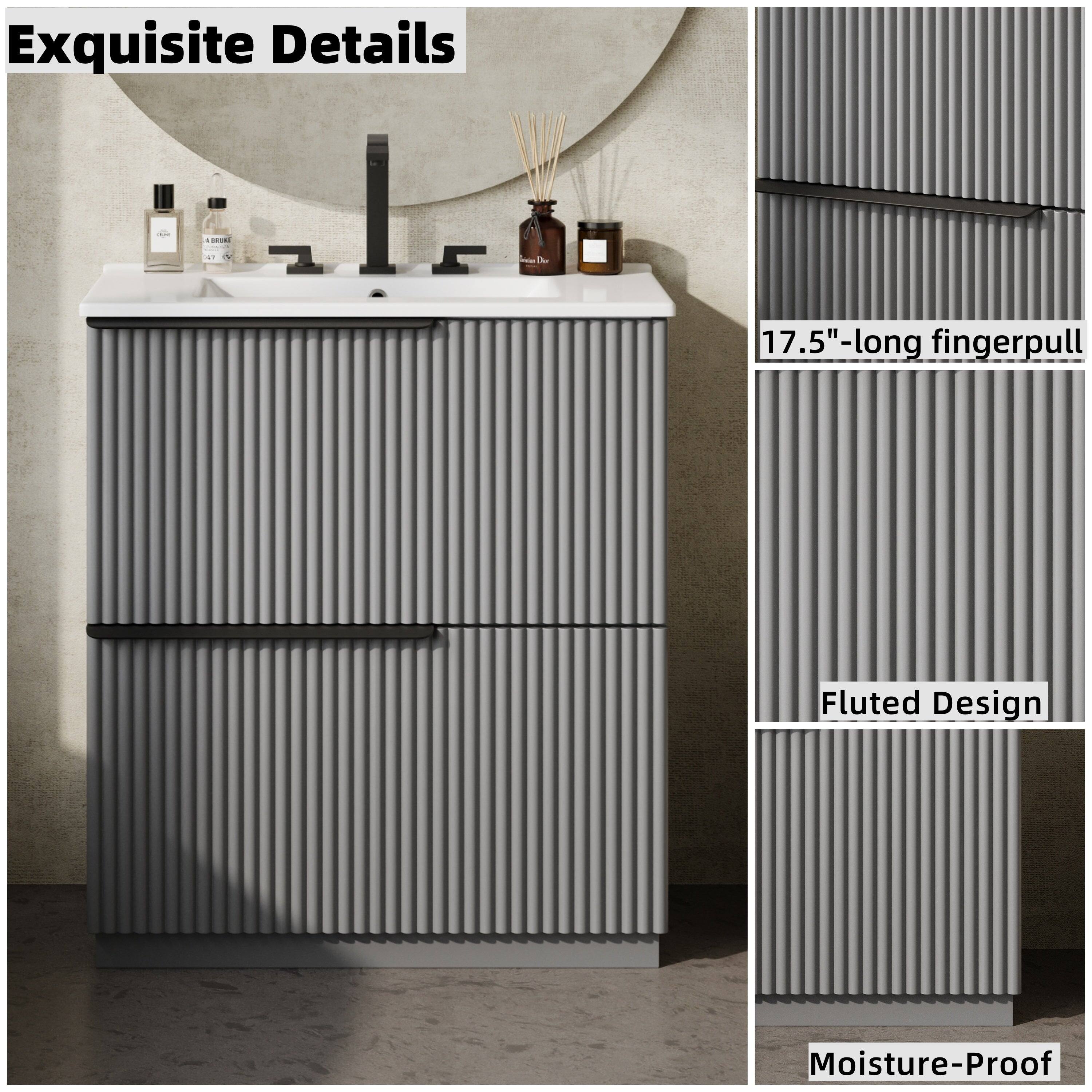 Exquisite Details

17.5"-long fingerpull

Fluted Design

Moisture-Proof