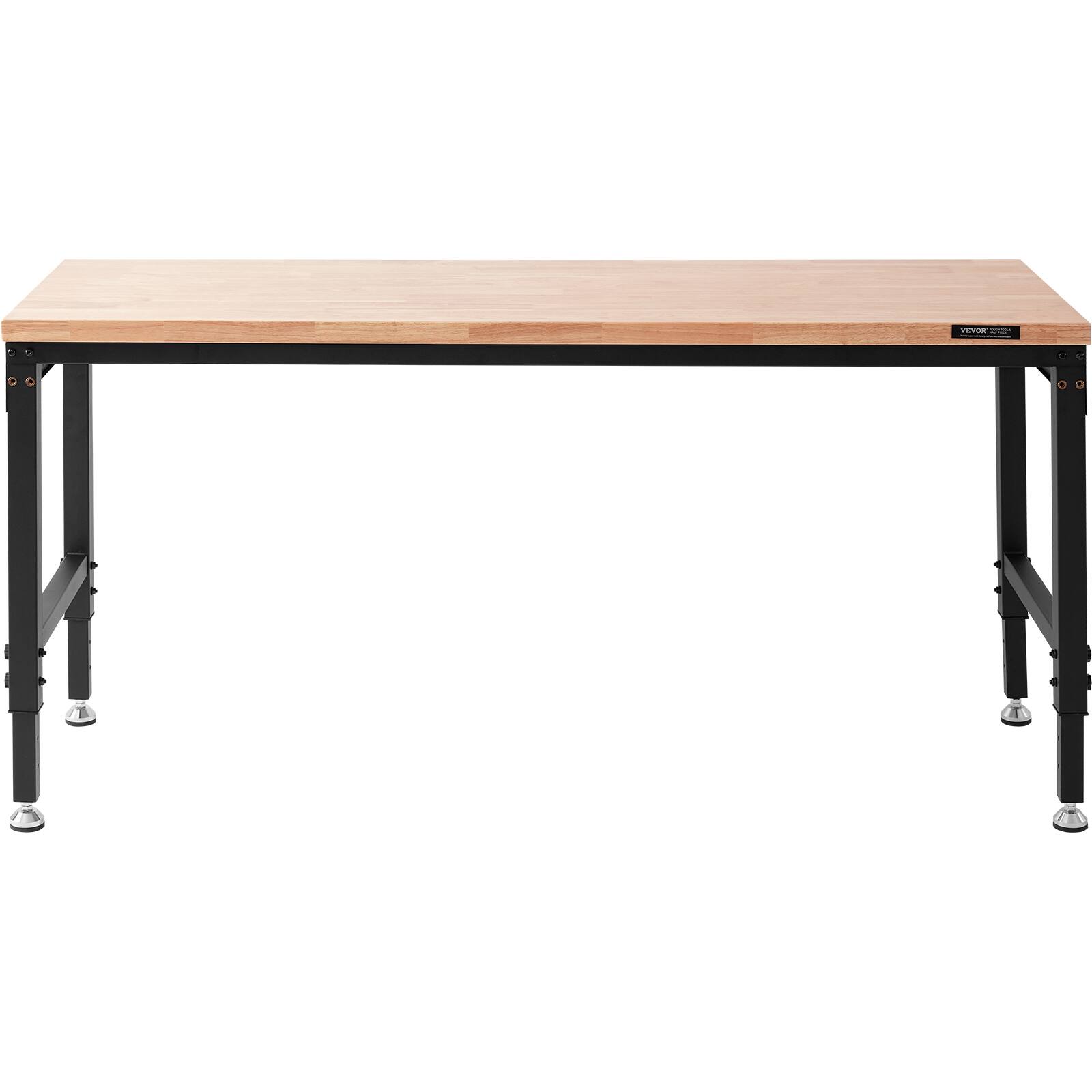 Alt View 5. VEVOR - Adjustable Workbench, 72" L X 25" W Garage Worktable with Universal Wheels, 28-39.5" Heights & 3000 LBS Load Capacity - Wood.