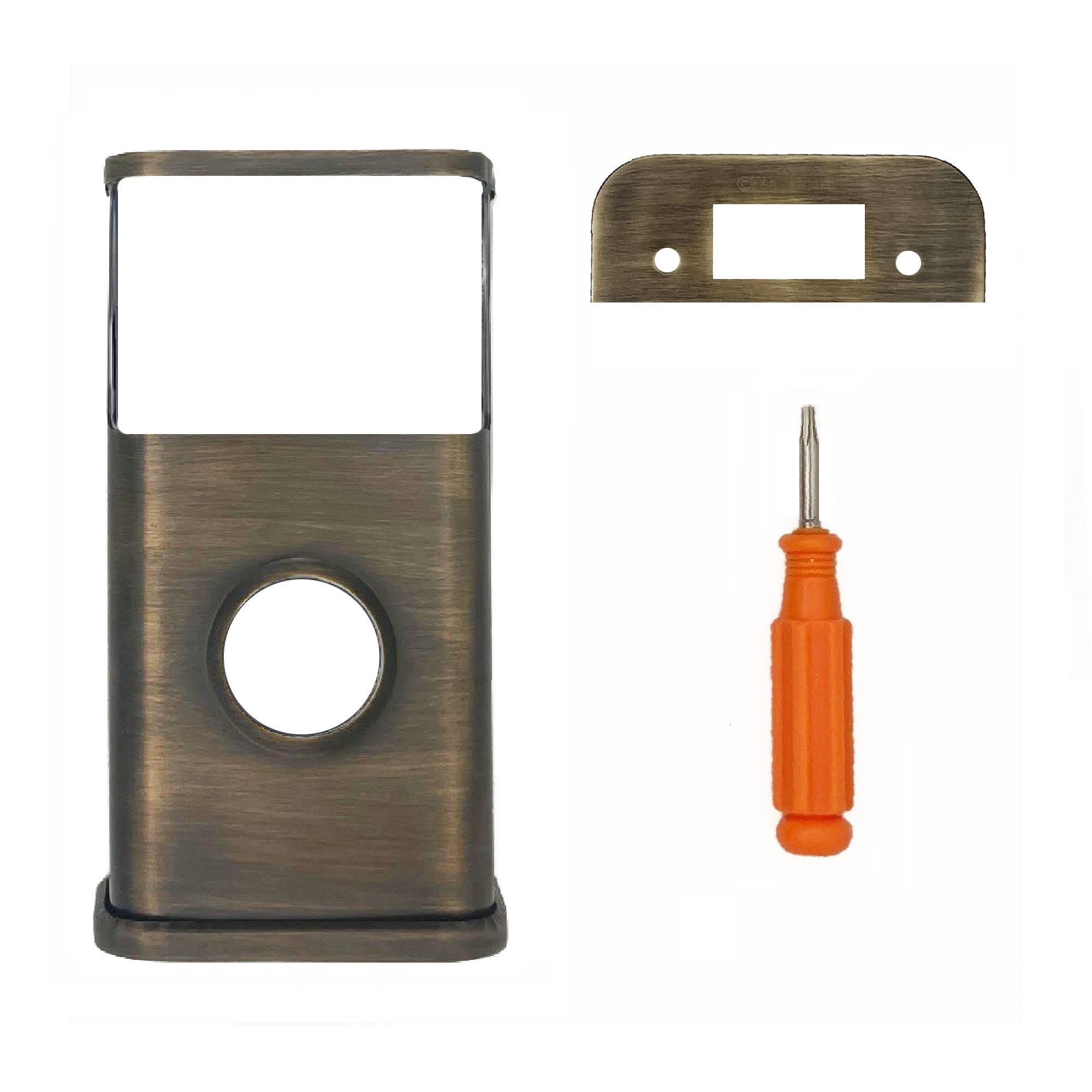 Back. Michael Healy - Traditional Video Doorbell Cover (Ring 2nd Gen) - Antique Brass.