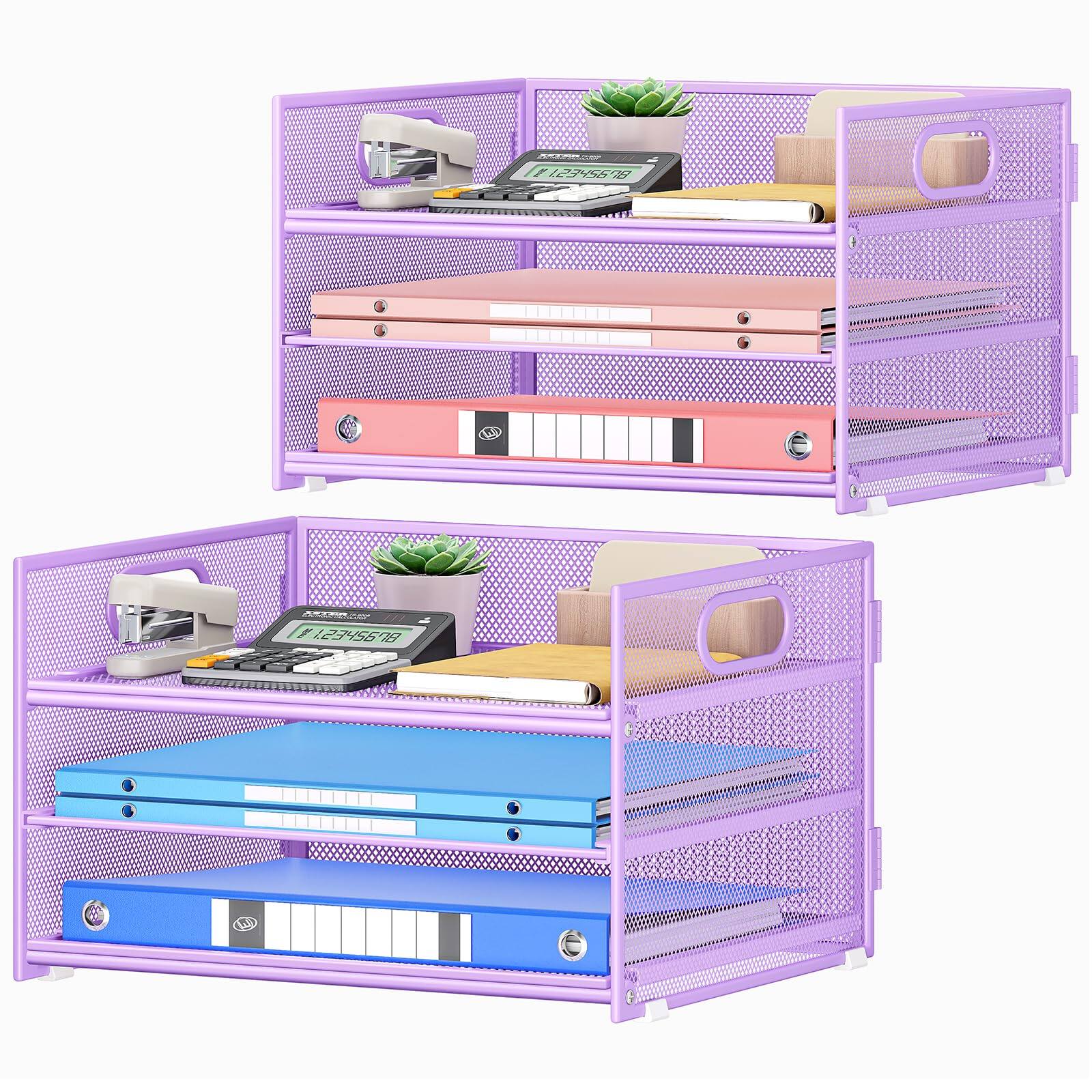 2 Pack 3 Tier - Purple-12.6" x 9.1" x 8.1"
