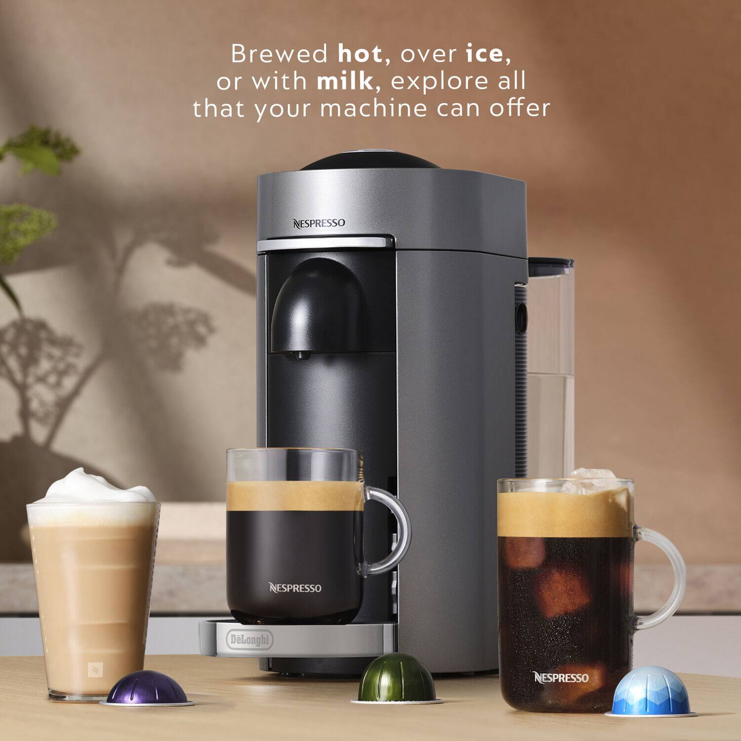 Brewed hot, over ice, or with milk, explore all that your machine can offer. NESPRESSO NESPRESSO DeLonghi