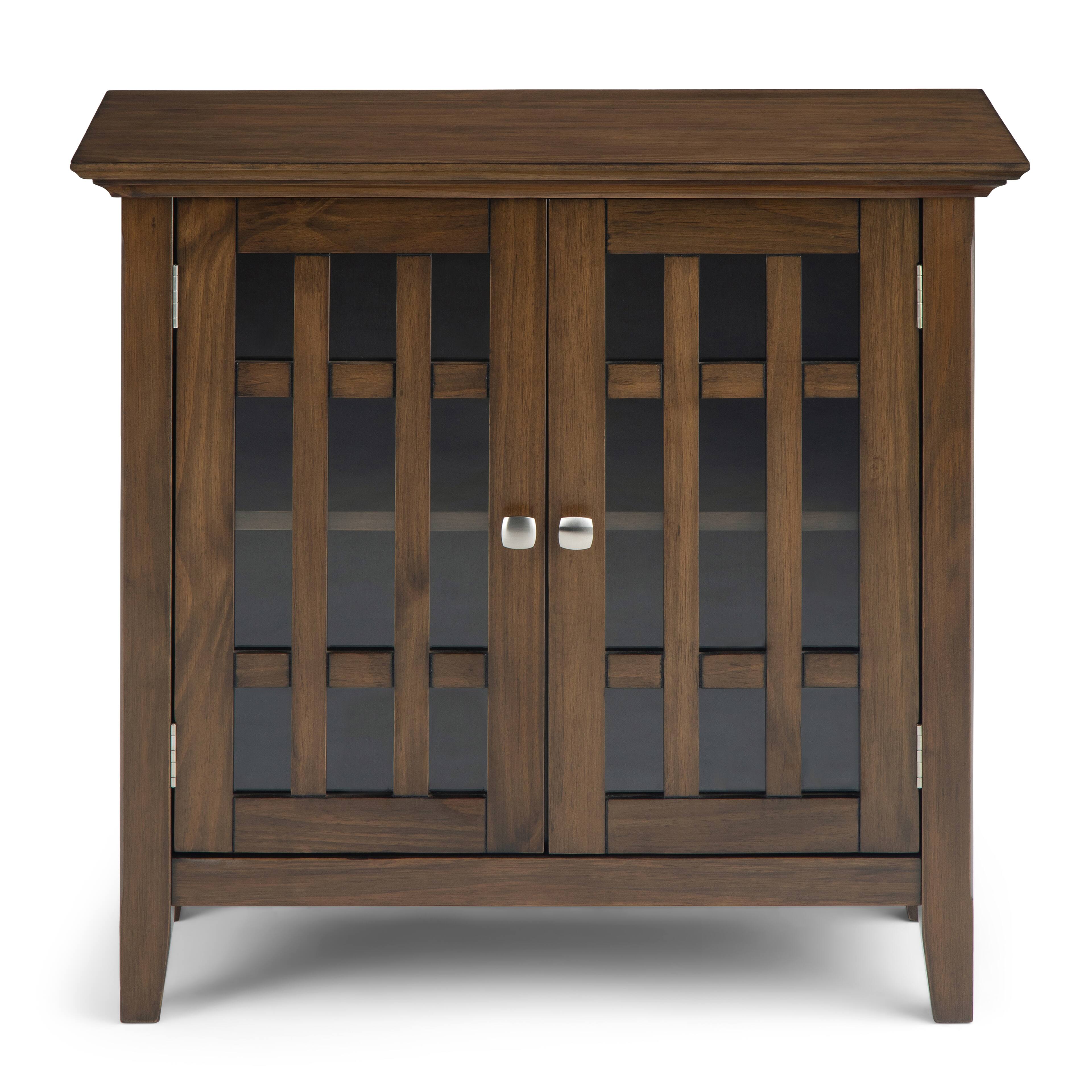 Alt View 11. Simpli Home - Bedford Solid Wood 32 inch Wide Transitional Low Storage Media Cabinet - Rustic Natural Aged Brown.
