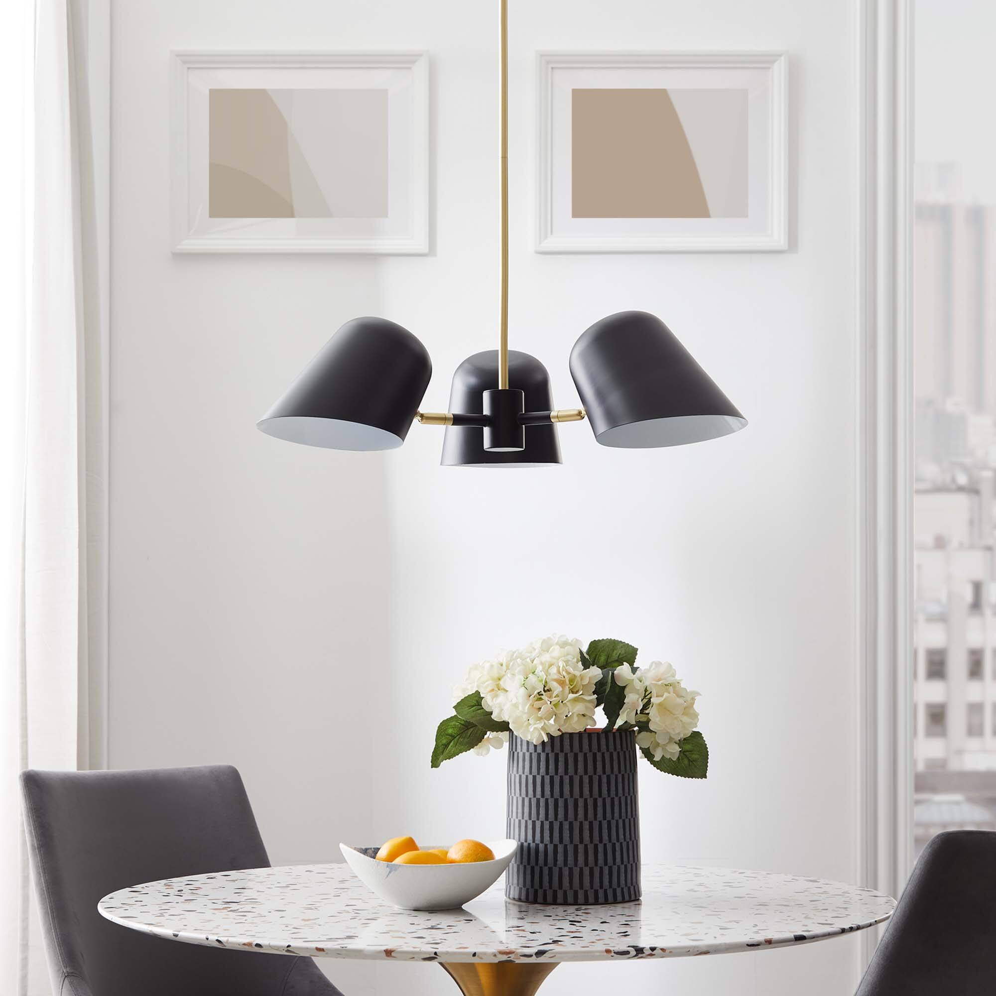 Back. Modway - Briana 3-Light Pendant Light by Modway - Black.
