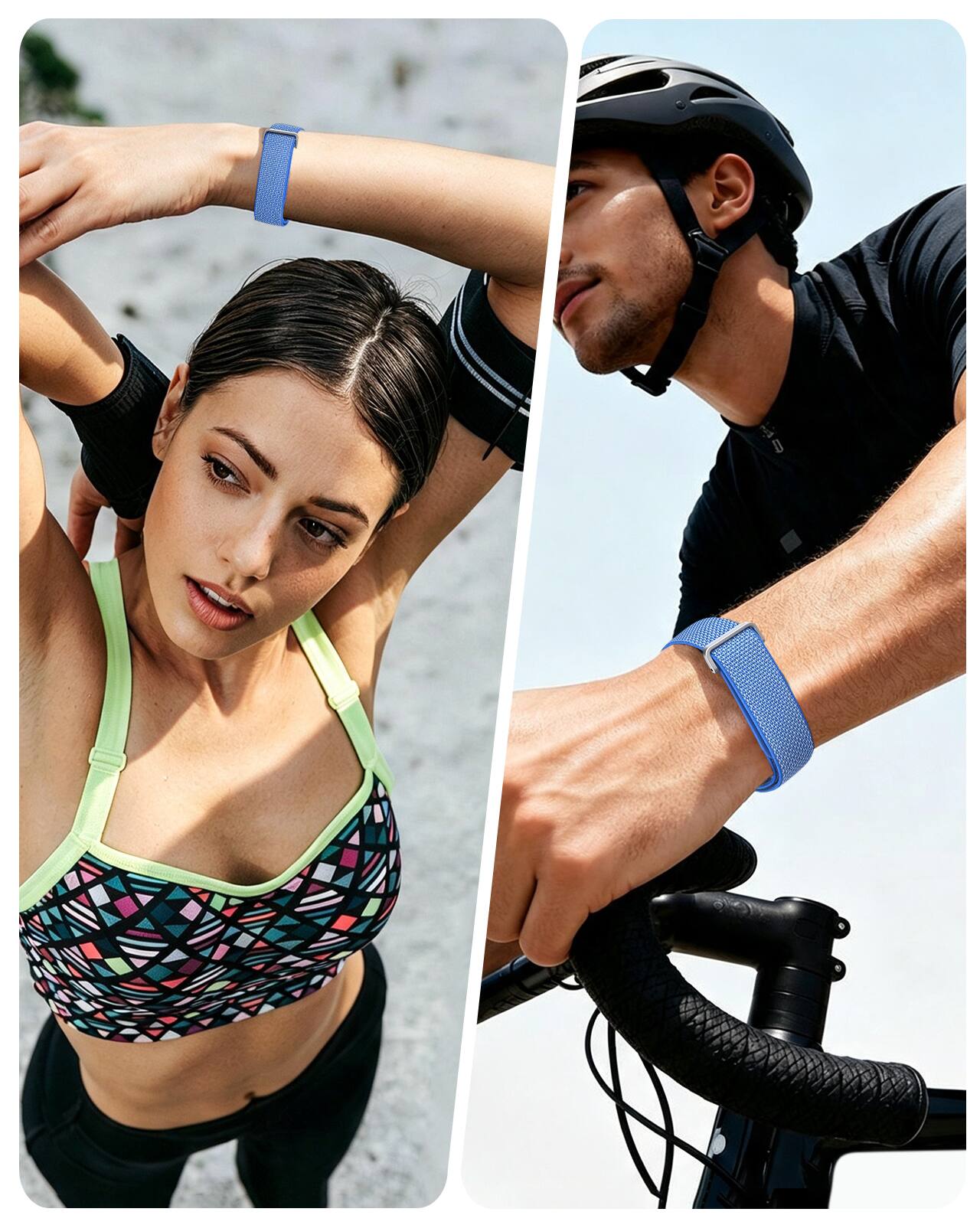 Alt View 3. Fintie - Magnetic Nylon Sport Loop Band for Google Fitbit Air, Soft Nylon Solo Loop Breathable Adjustable Replacement Strap - Glacier Blue.