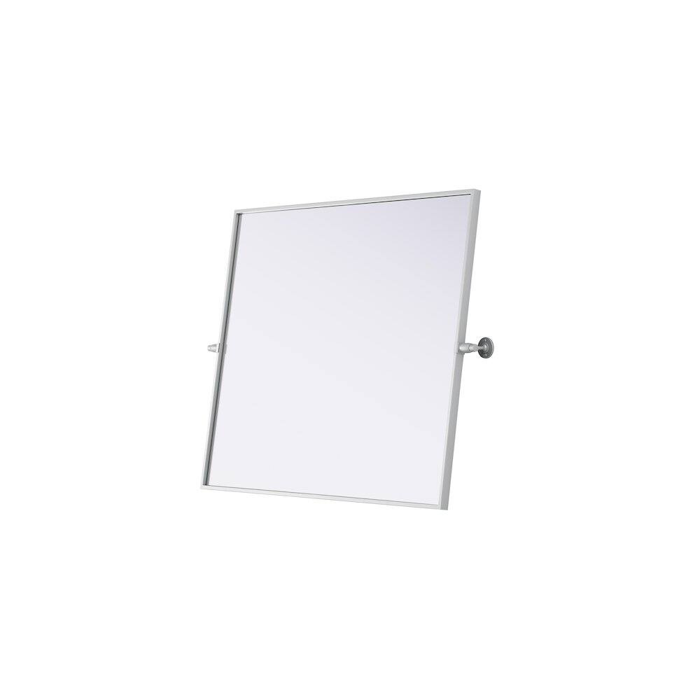 Left. Elegant Kitchen and Bath - Amoura 30X36 Pivot Mirror In Silver - Silver.