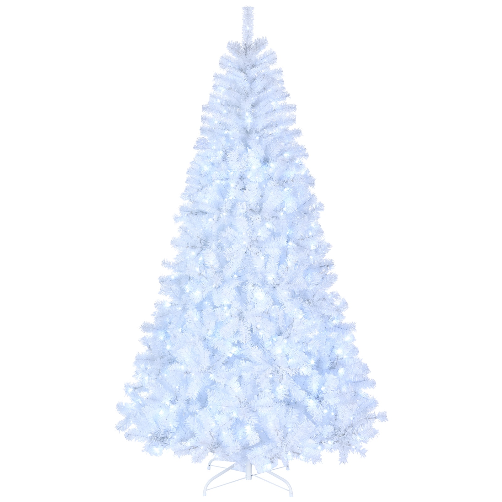 Front. Winado - 7 FT Pre-lit Snow Artificial Christmas Tree Xmas with 500 LED Lights for Holiday Decoration - White.