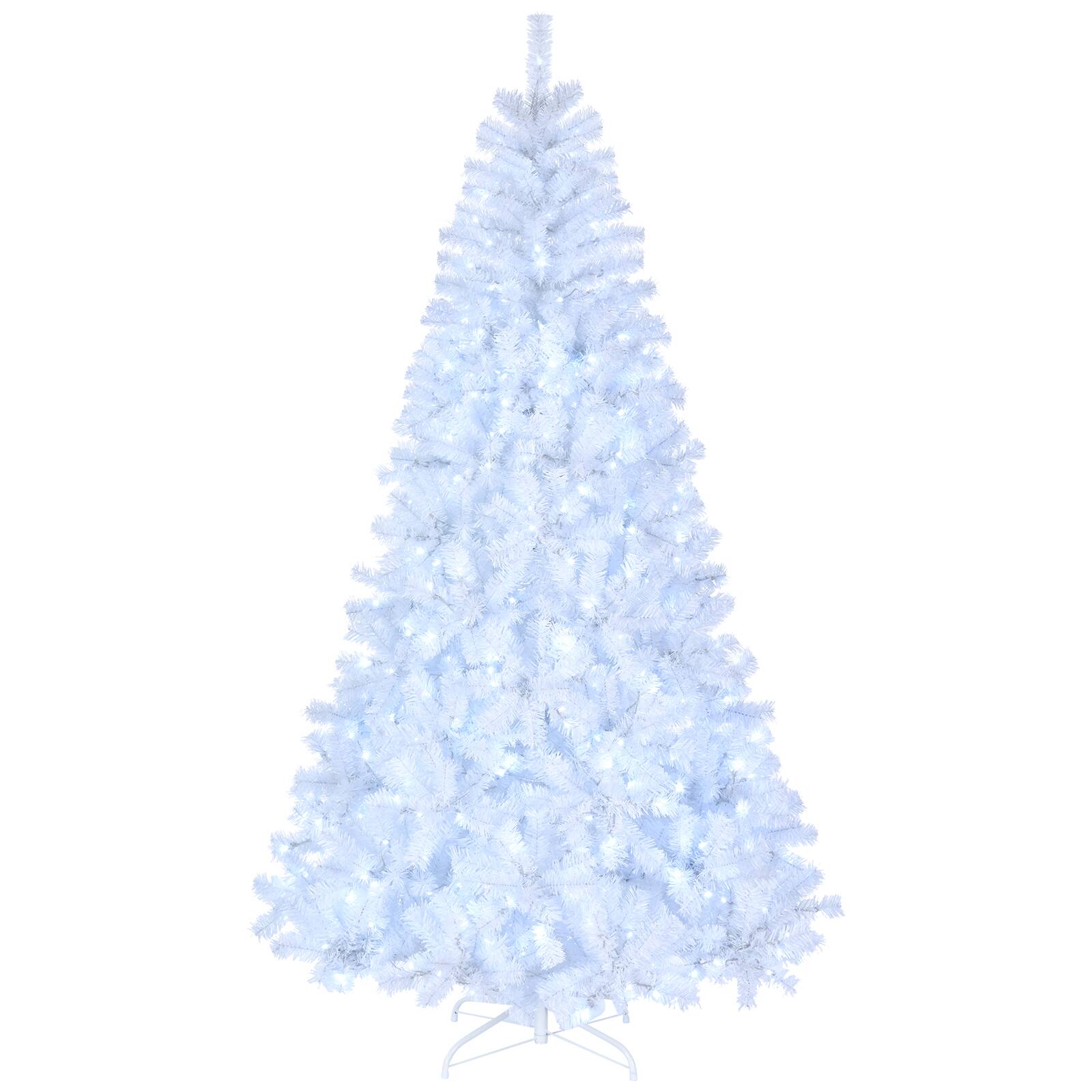 Winado - 7 FT Pre-lit Snow Artificial Christmas Tree Xmas with 500 LED Lights for Holiday Decoration - White