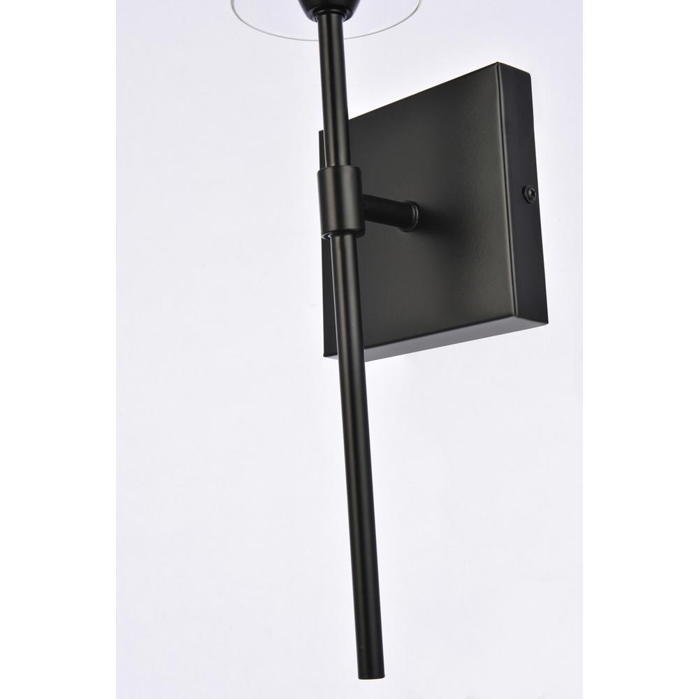 Alt View 1. Living District - Elsreth 1 light black wall sconce - Black And Clear.