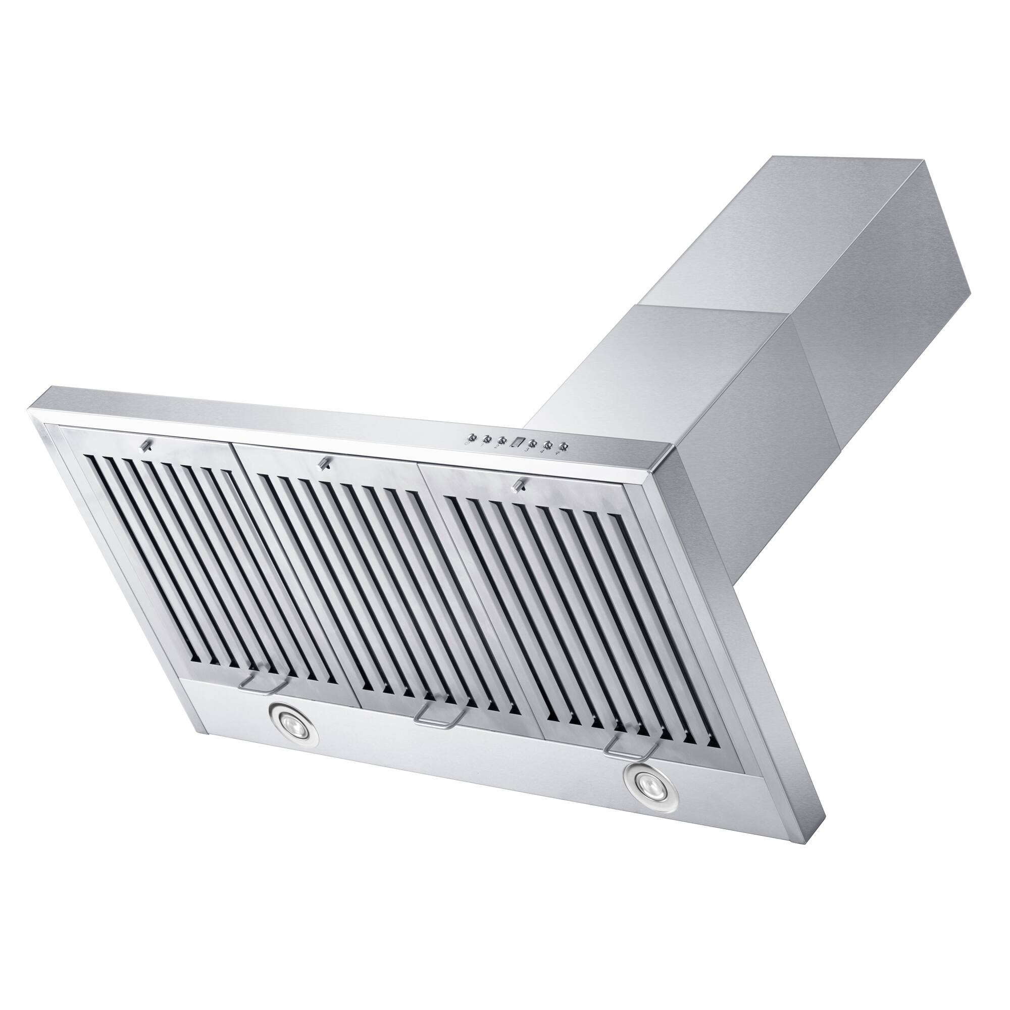 Alt View 13. ZLINE - ZLINE 42 in. Convertible Vent Wall Mount Range Hood in Stainless Steel with Crown Molding (KBCRN-42) - Stainless steel.