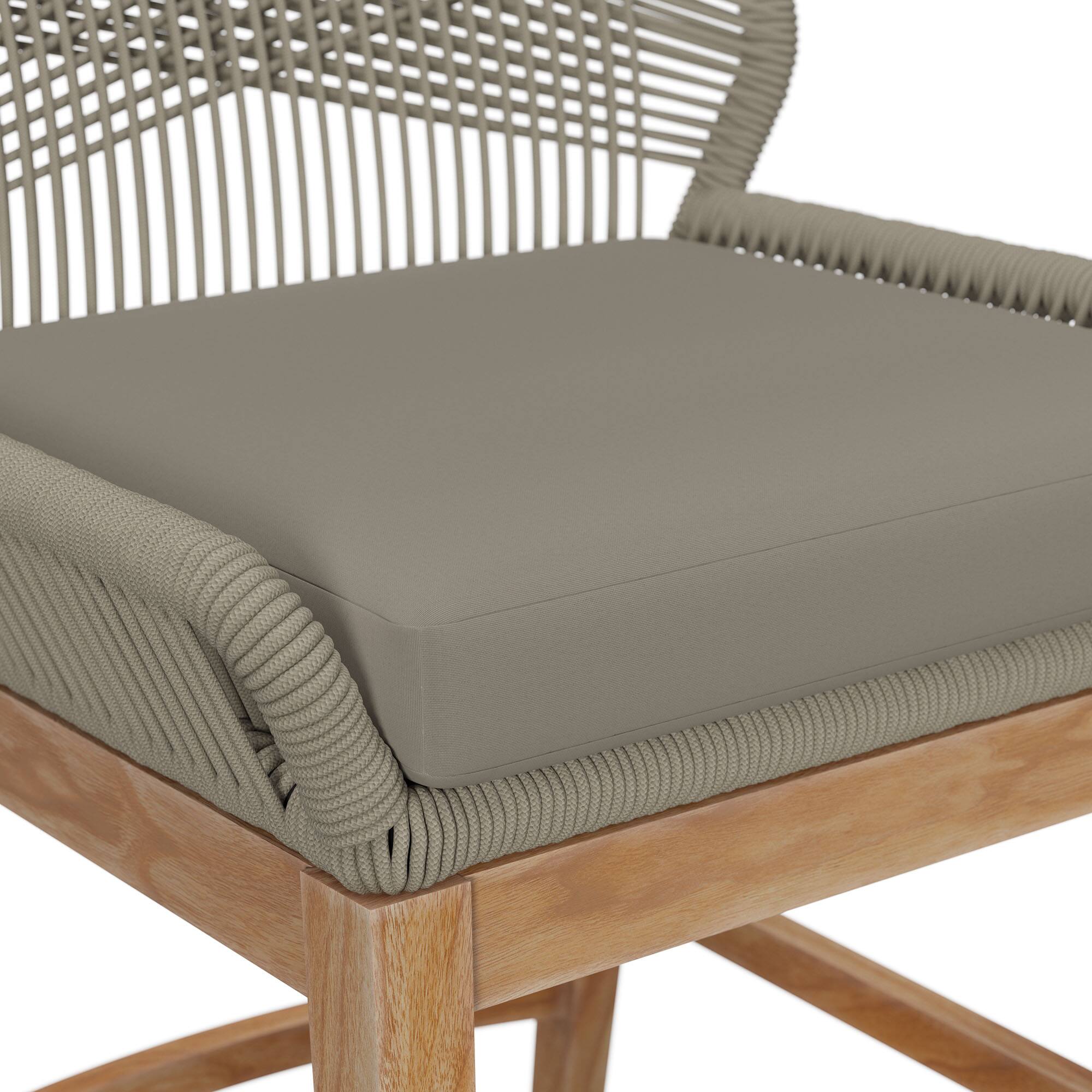 Alt View 5. Modway - Wellspring Outdoor Patio Teak and Rope Counter Stool by Modway - Light Gray Greige.