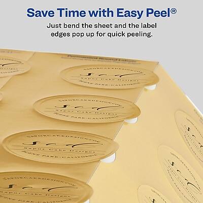 Save Time with Easy Peel®  
Just bend the sheet and the label edges pop up for quick peeling.