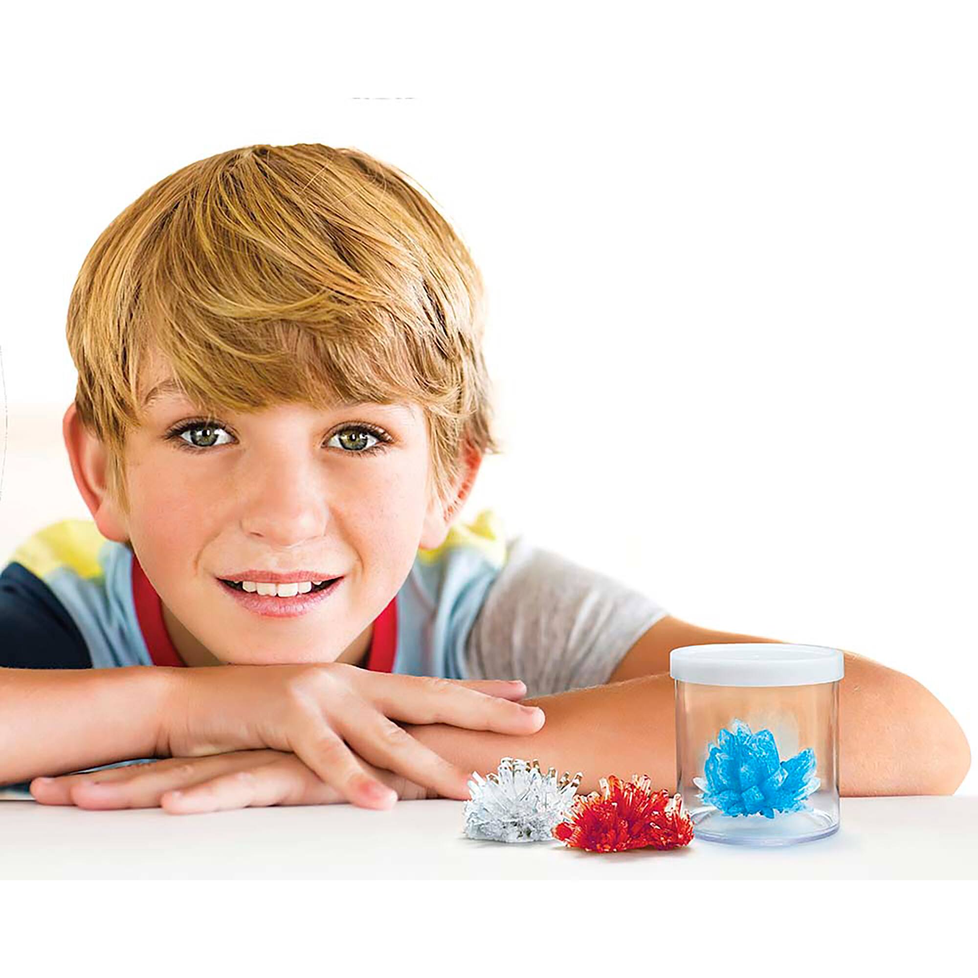 Alt View 4. 4M - Crystal Science Kit - Grow 3 Unique Shaped Crystals, DIY STEM Craft, Mix Compounds and Observe Growth - Multicolor.