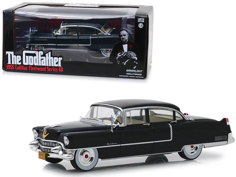 1955 Cadillac Fleetwood Series 60 "The Godfather" (1972) Movie 1/24 Diecast Model Car by Greenlight - Black