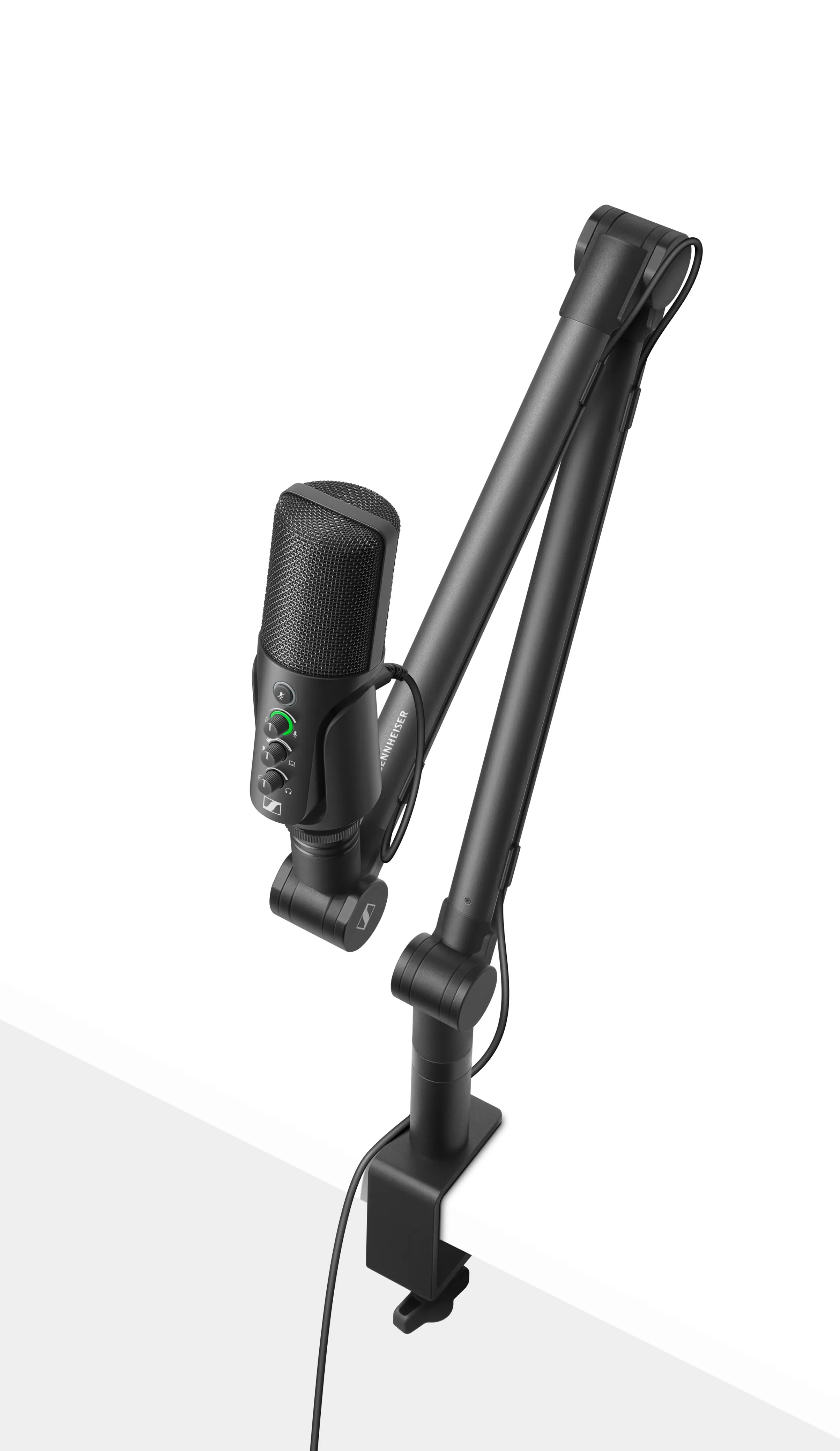 Angle. Sennheiser - Profile USB Microphone Streaming Set with Boom Arm, 3 m USB-C Cable & Mic Pouch - Black.