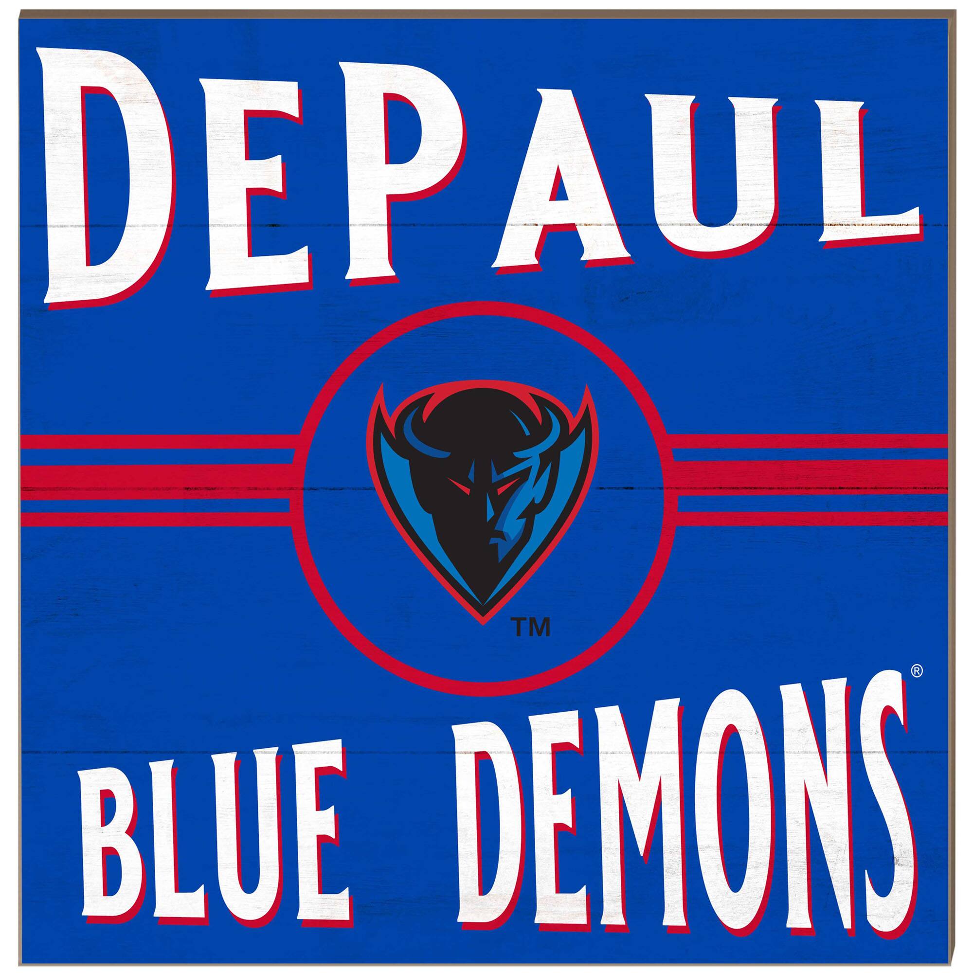 DePaul Blue Demons 10'' x 10'' Retro Team Sign