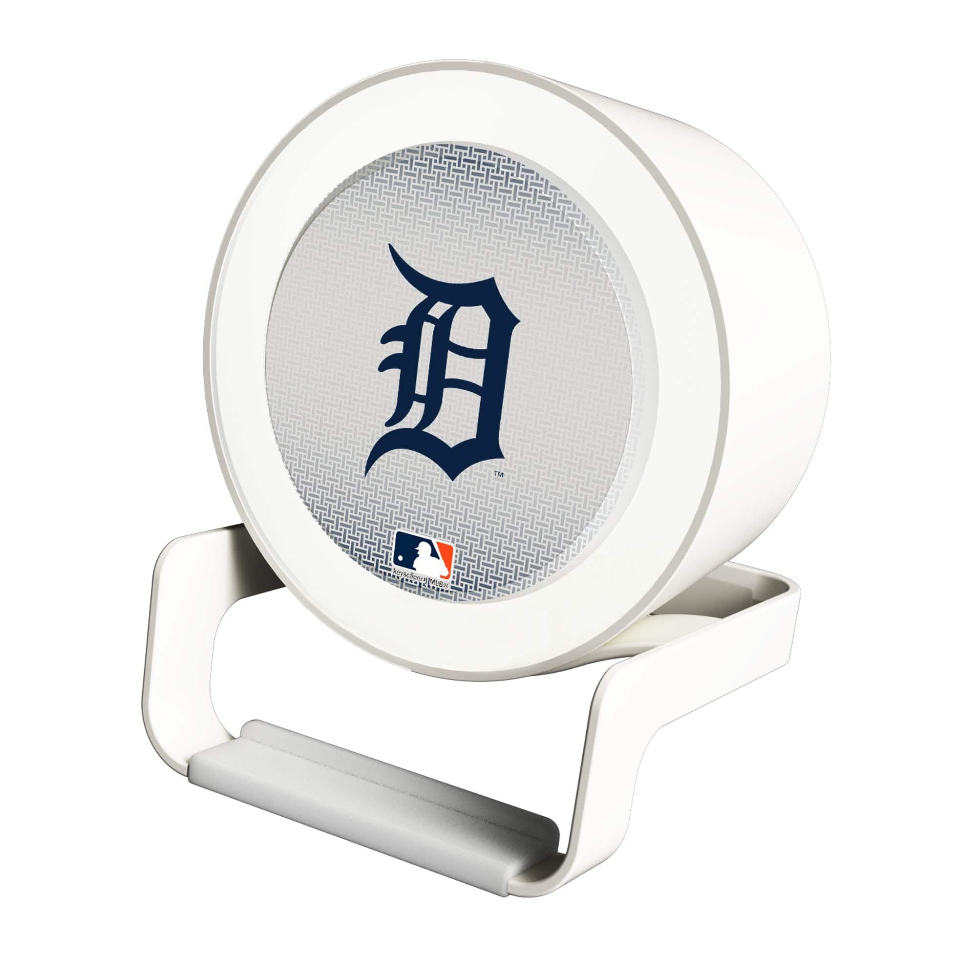 Front. Keyscaper - Detroit Tigers Linen Print Nightlight Charger & Bluetooth Speaker - White.