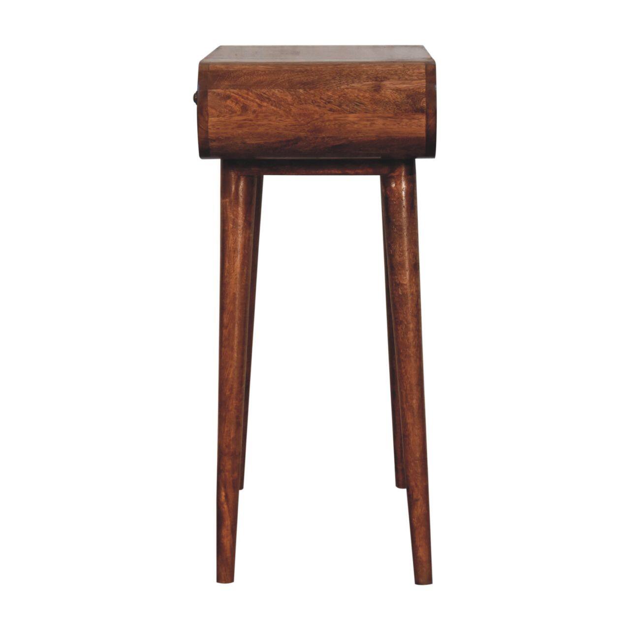 Alt View 6. Artisan Furniture - Artisan Furniture Solid Wood Mini Honey Caramel Dressing Table with Foldable Mirror, 4 Storage Compartments with Mirror - Brown.