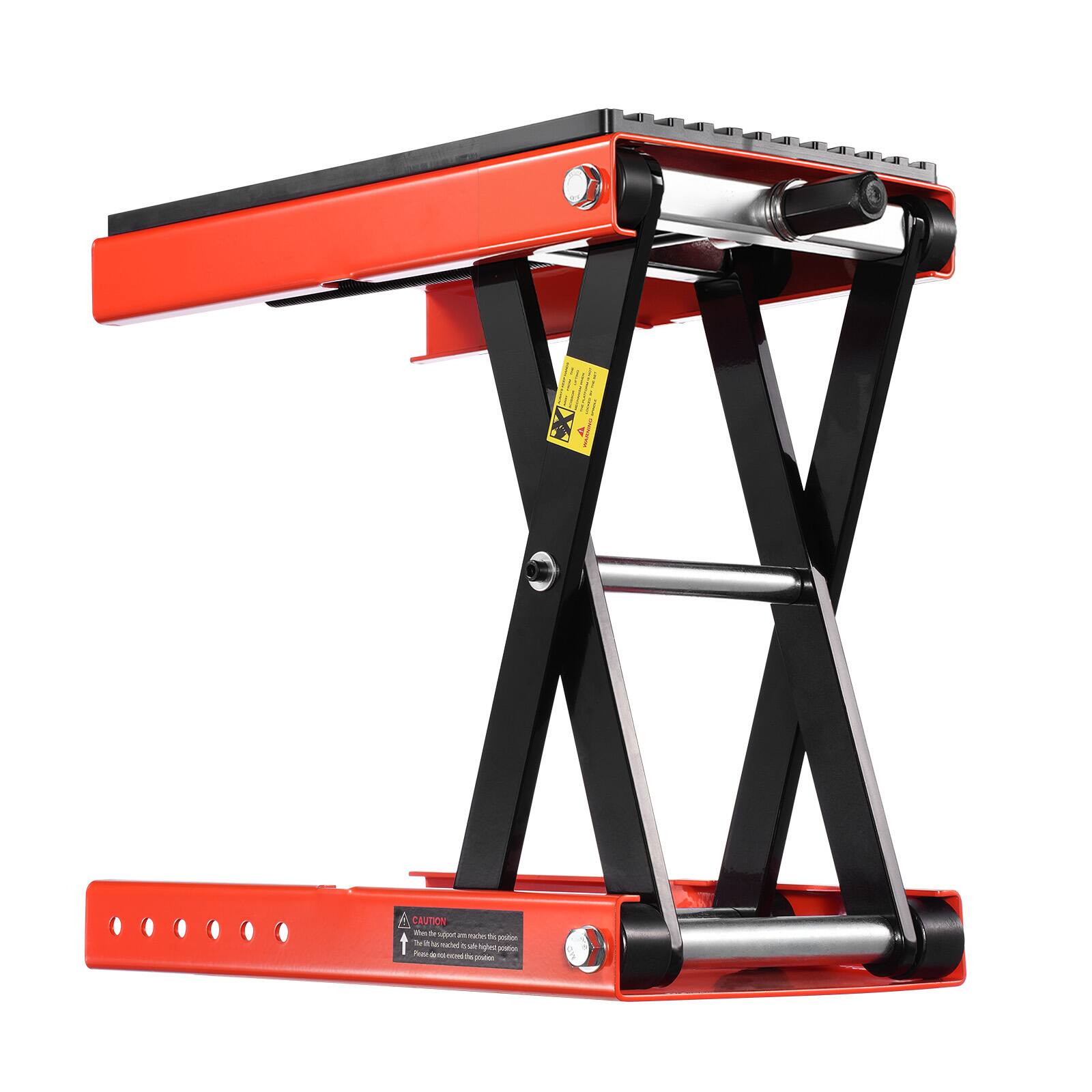 CAUTION - When the support arm is in the highest position, this tool is not locked in the highest position. Please make sure the tool is locked.
