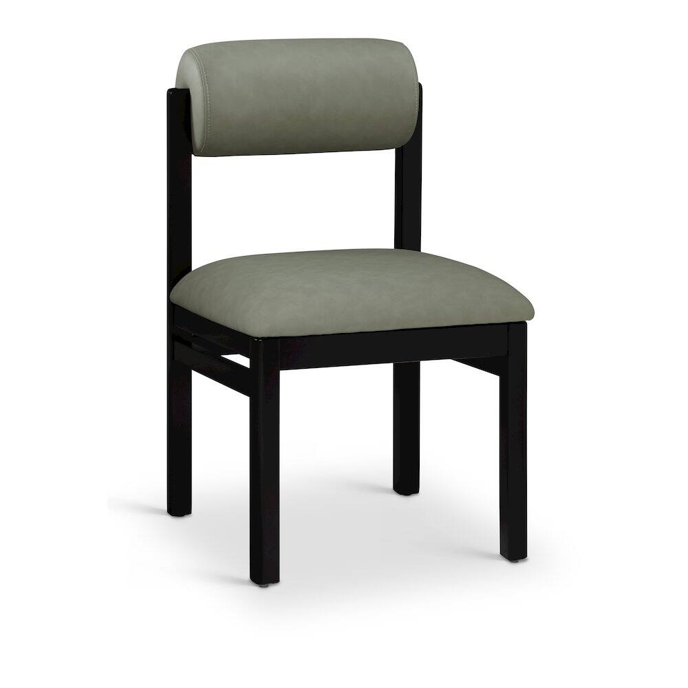 Alt View 1. Meridian Furniture - Roundhill Green Vegan Leather Upholstered Dining Chair, Set of 2 - Green.