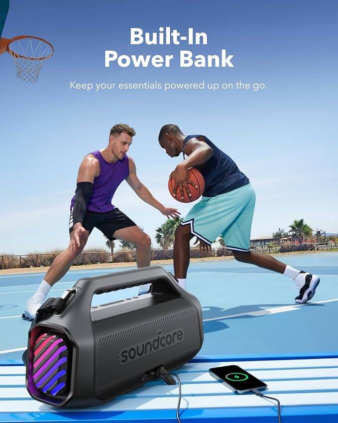 Built-In Power Bank  
Keep your essentials powered up on the go.  
soundcore