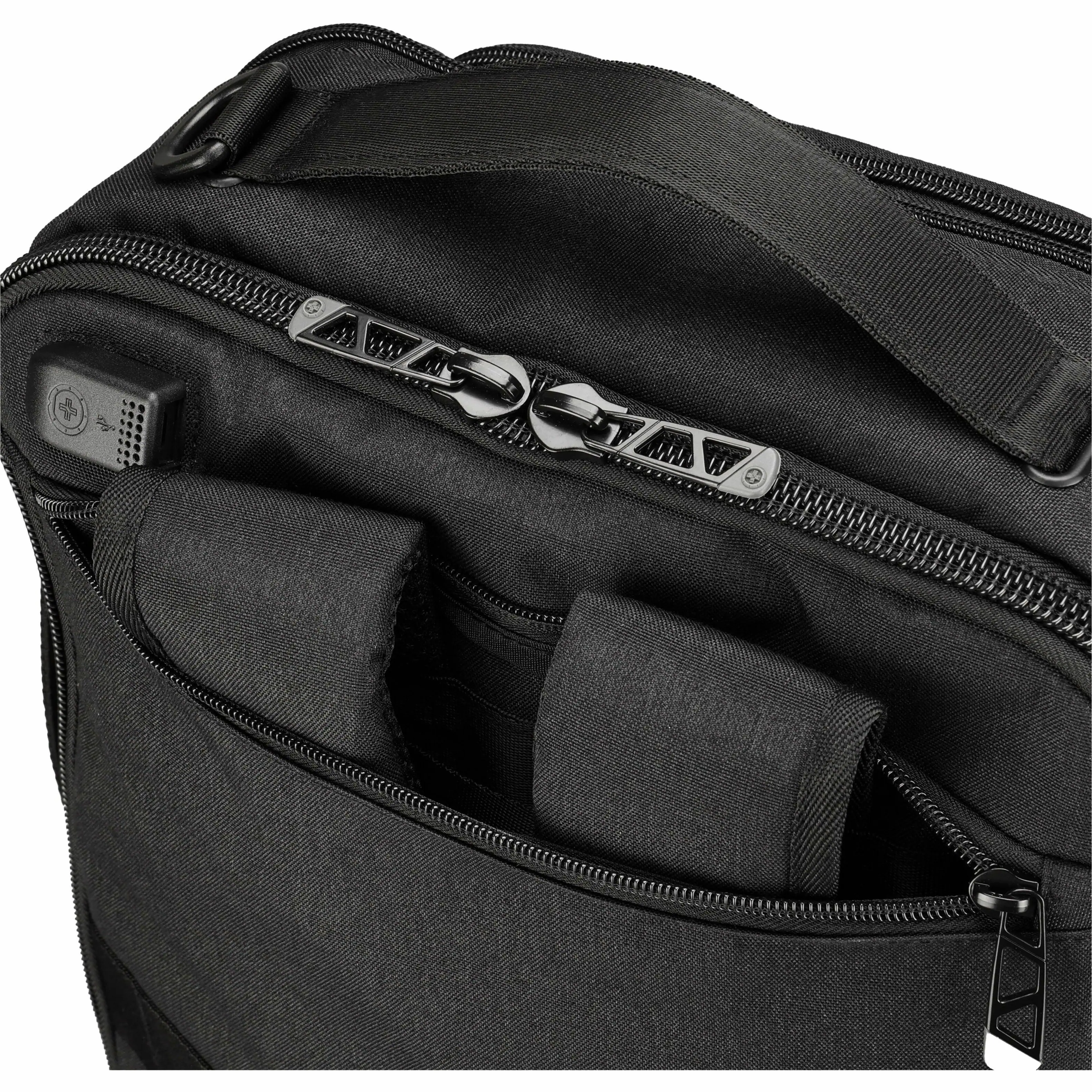 Alt View 25. Swissdigital Design - BERG Hybrid TSA-Friendly Briefcase With USB Charging Port  RFID Protection and Fits Up to 16″ Laptop - Black.