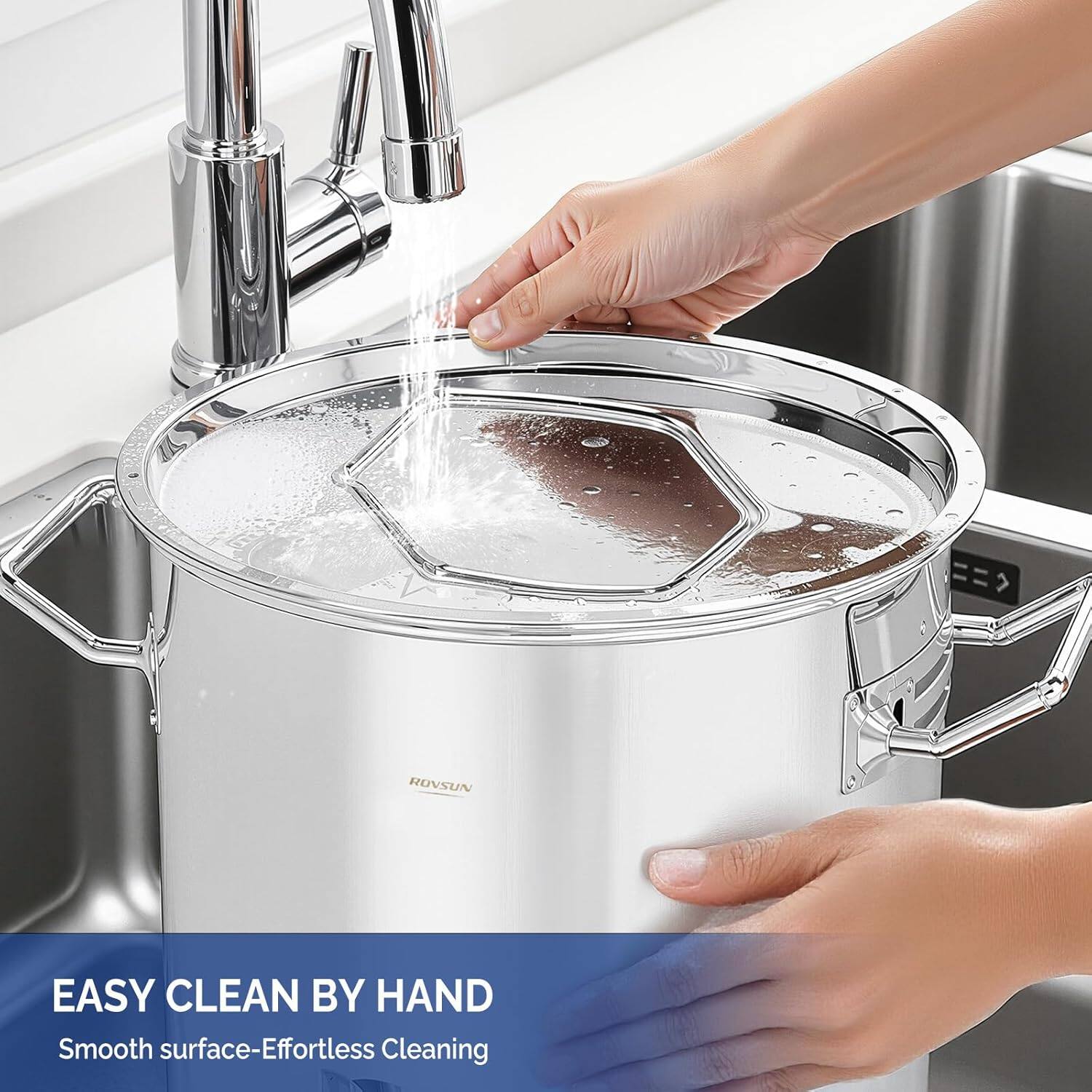 ROVSUN  
EASY CLEAN BY HAND  
Smooth surface-Effortless Cleaning