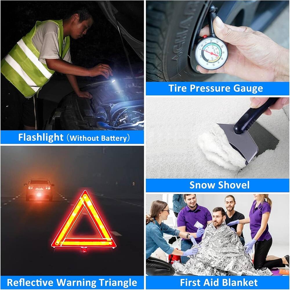 ACMAR - 2 / S S a of a a D d Tire Pressure Gauge Flashlight (Without Battery) Snow Shovel Reflective Warning Triangle First Aid Blanket

- Flashlight (Without Battery)
- Tire Pressure Gauge
- Reflective Warning Triangle
- Snow Shovel
- First Aid Blanket
