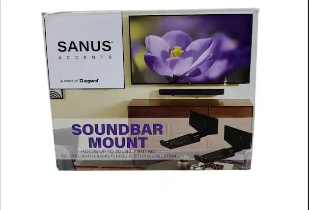SANUS ACCENTS
A brand of iegrand
SOUNDBAR MOUNT
HOLDS UP TO 20 LBS./ 9.07 KG
INCLUDES BOTH BRACKETS REQUIRED FOR INSTALLATION