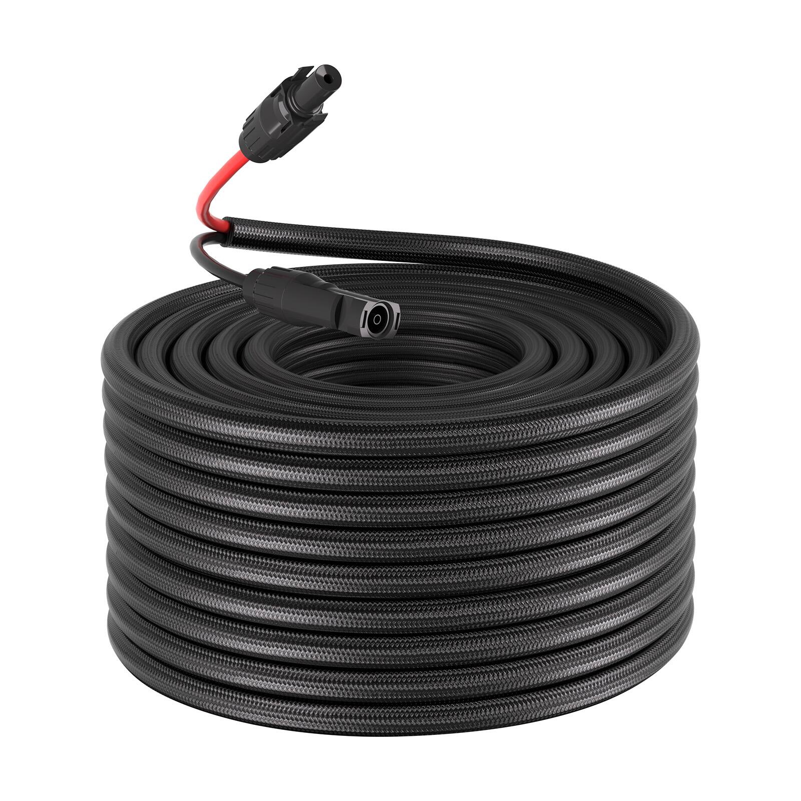 Alt View 5. VEVOR - 100FT Solar Panel Extension Cable, 10 AWG, Solar Panel Wire with Flame Retardant Protective Sleeving - Black.