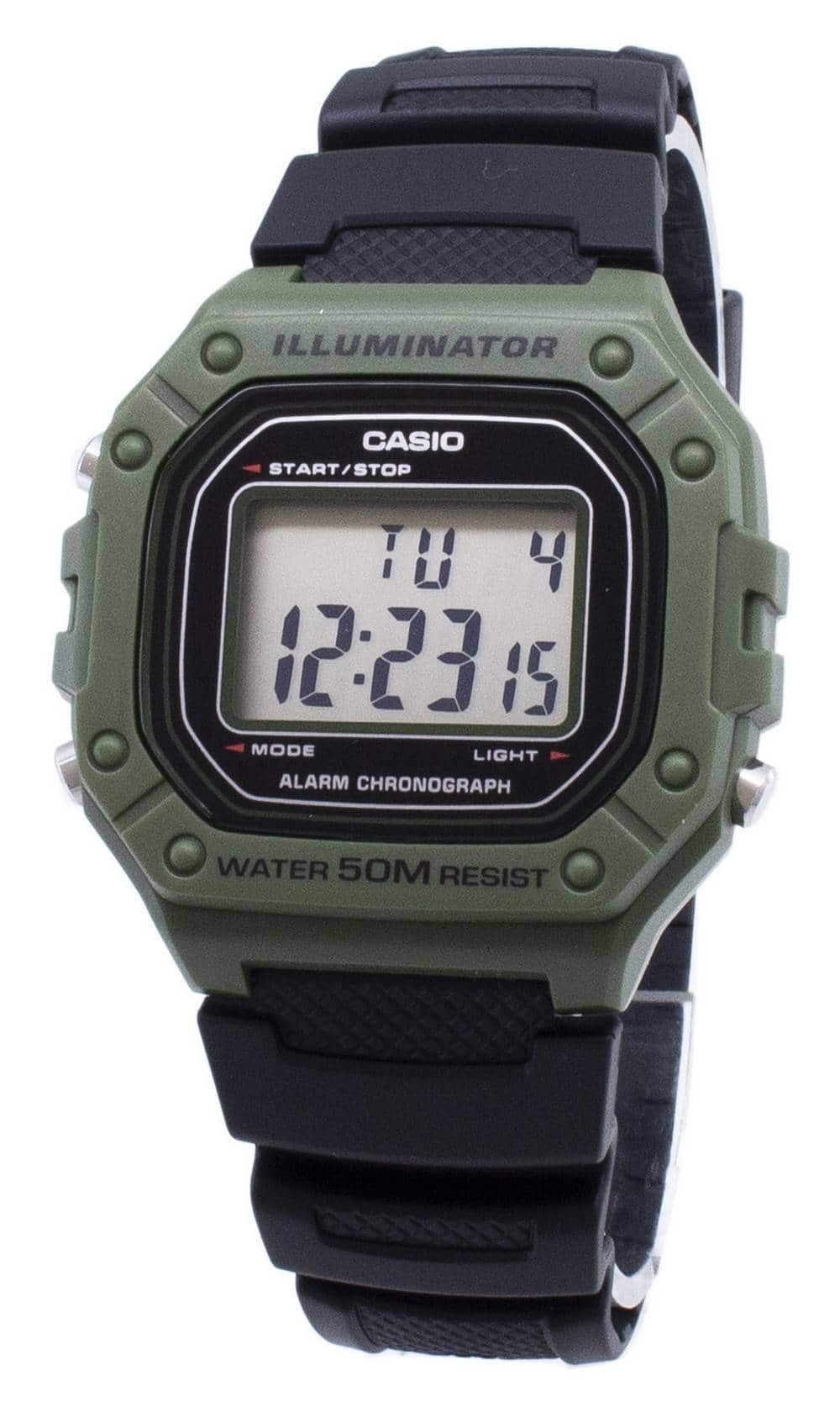Casio - Youth W-218H-3AV W218H-3AV Digital Men's Watch - Green