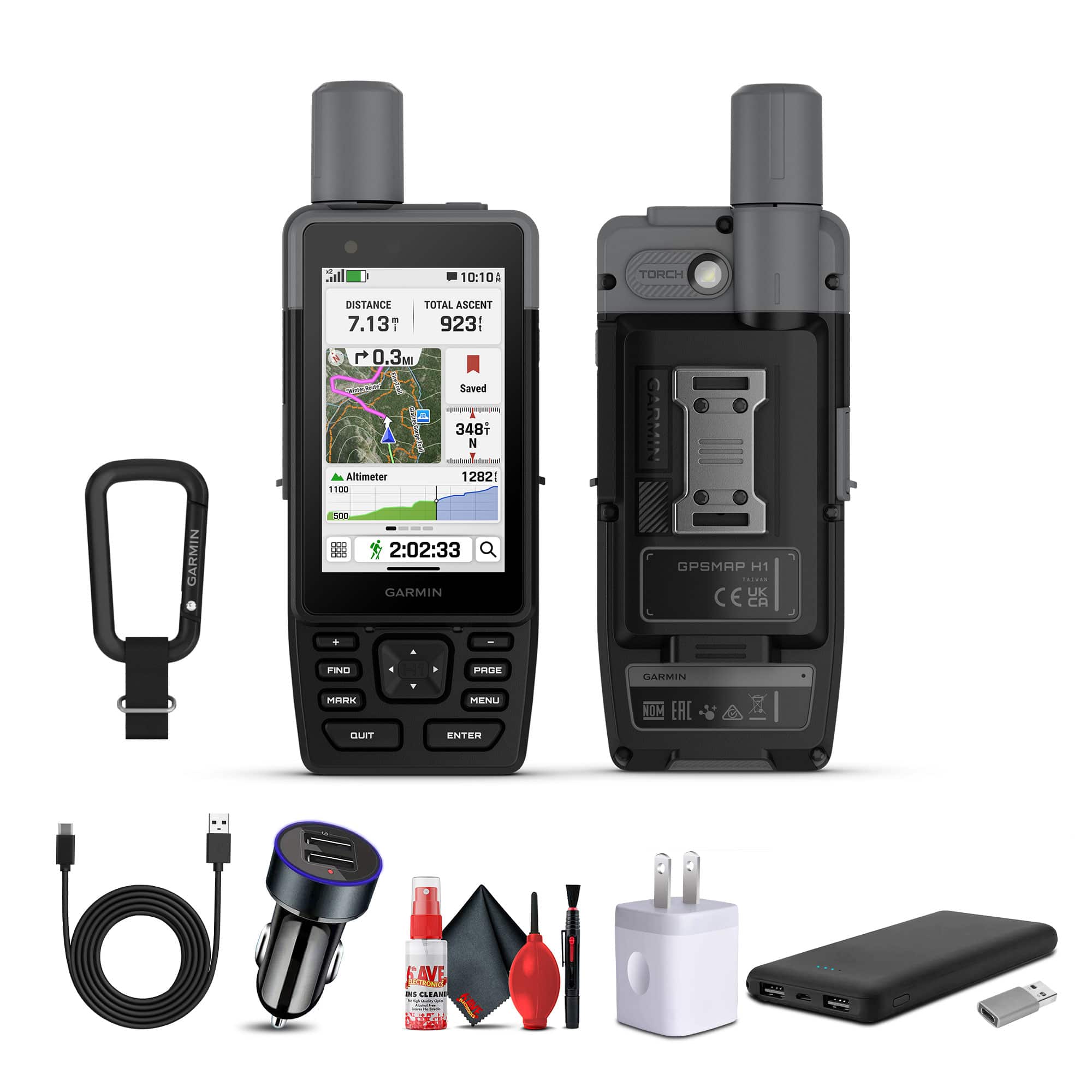 Garmin - GPSMAP H1, Premium GPS Handheld Navigator with Color Touchscreen and Buttons, Durable IP67 Water Rating - Black