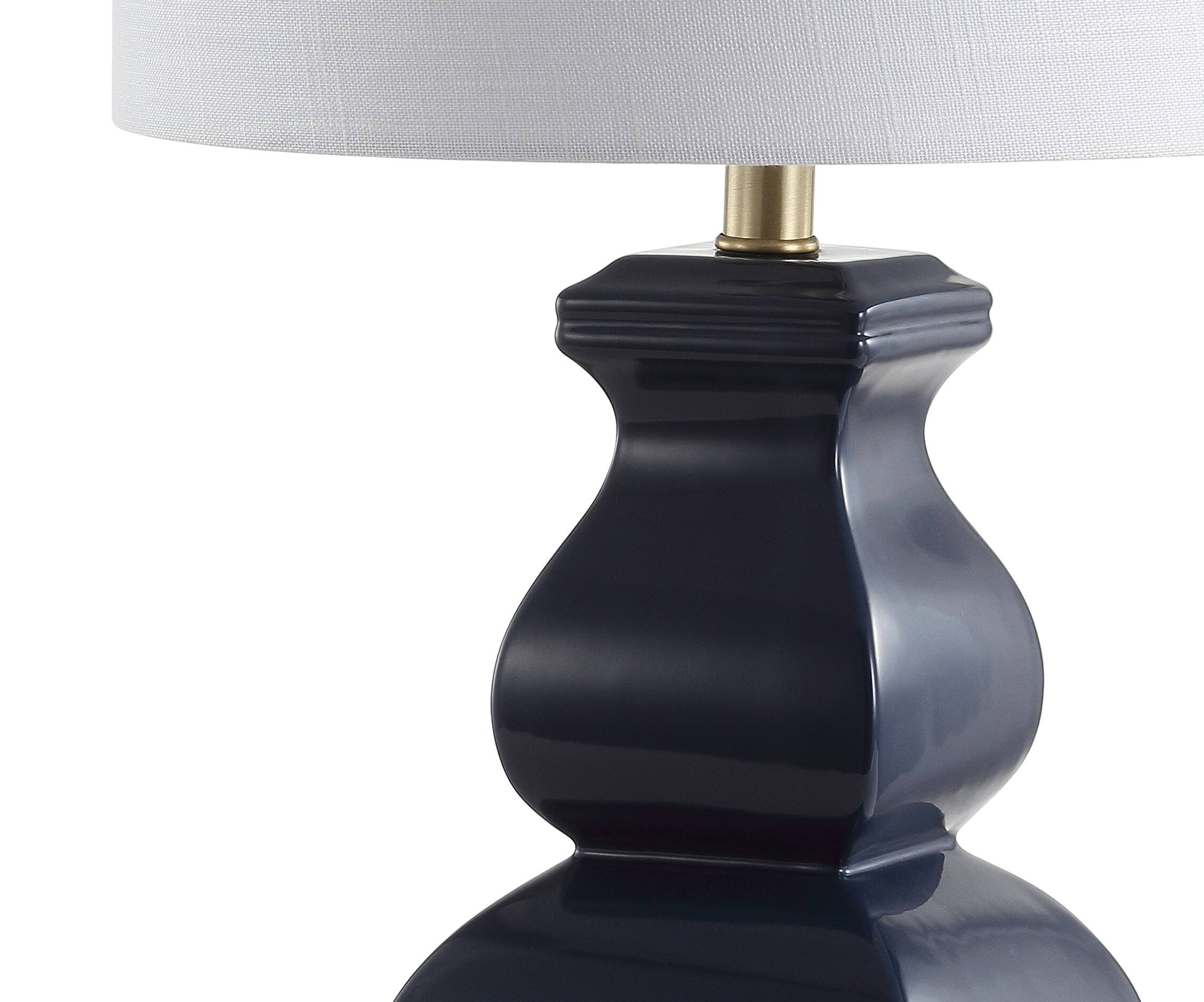 Alt View 3. Jonathan Y - Vienna 25.5" Ceramic LED Table Lamp, Navy/Gold - Navy.