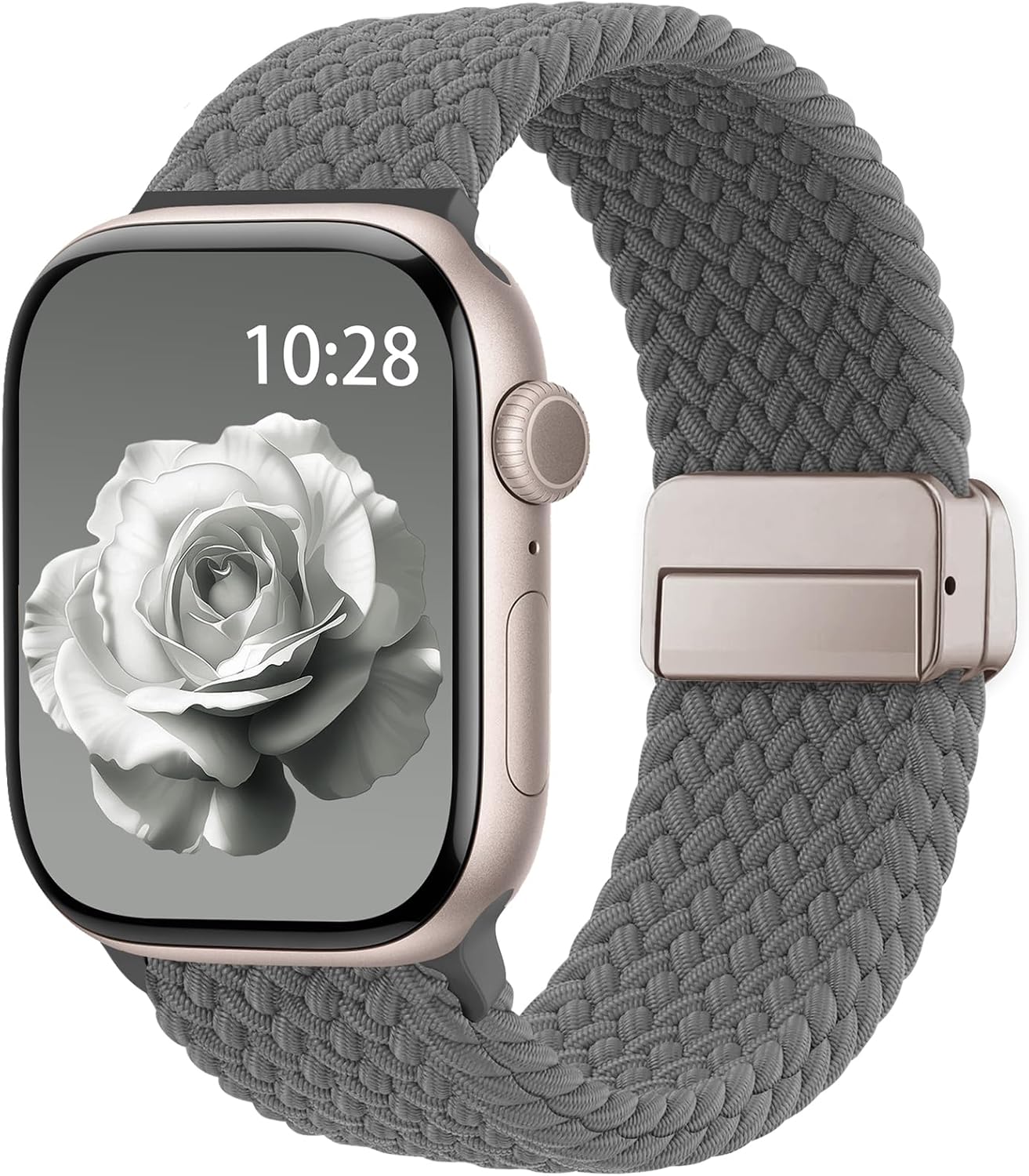 Front. Core Tech - Braided Stretchy Magnetic Watch Band for Apple Watch 44/45/46/49mm & 42mm Series 1-3 - Clay.