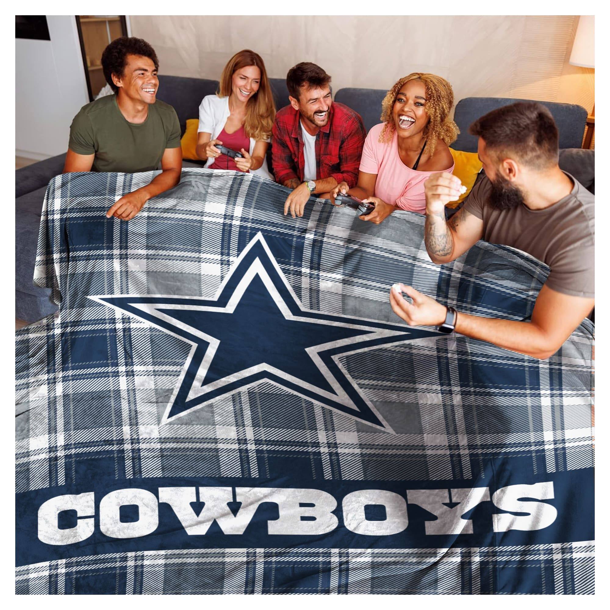 Alt View 1. Pegasus - Dallas Cowboys 66" x 95" Oversized Plaid FAN-mily Ultra Cozy Blanket - Multicolor.