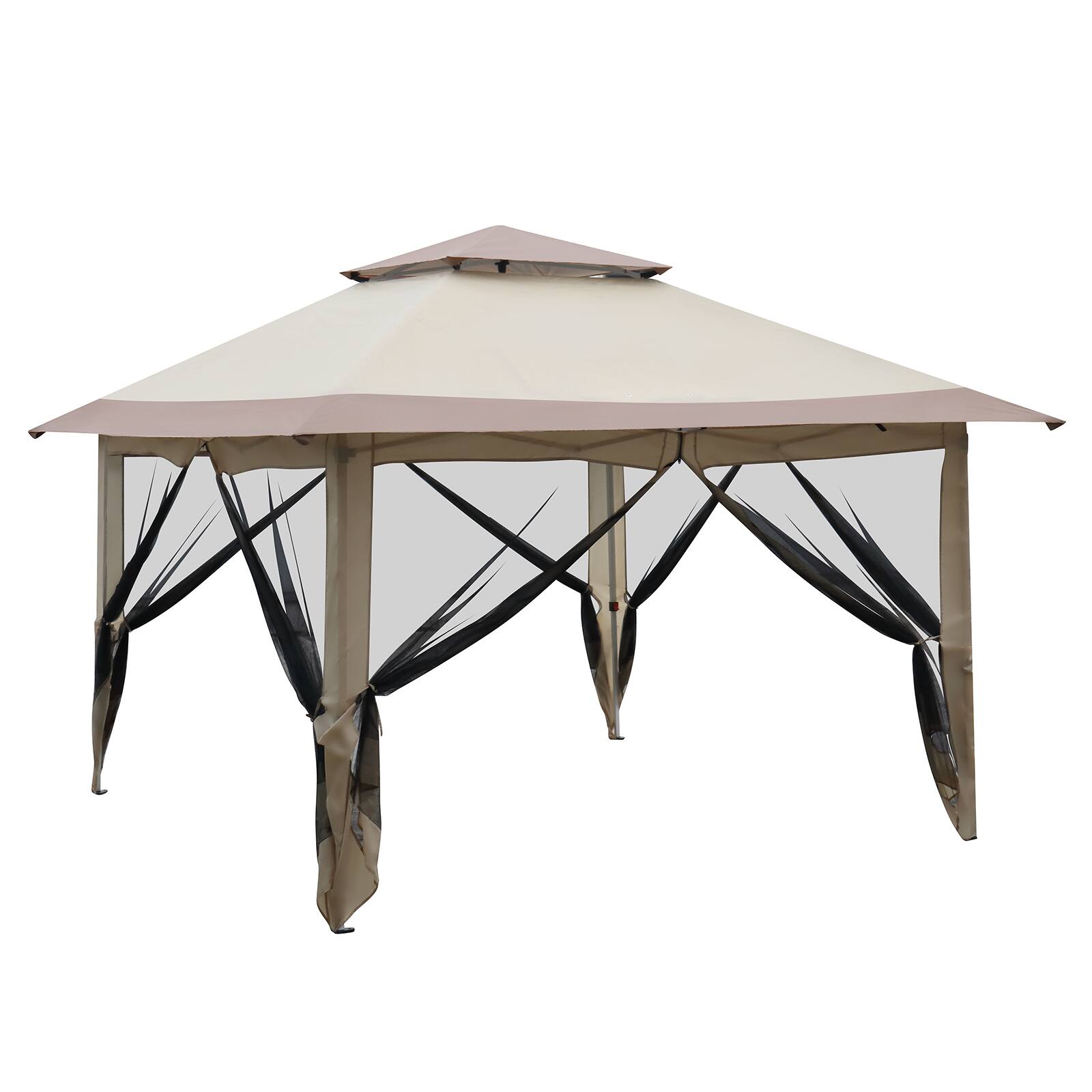 Alt View 3. Winado - 12' x 12' Outdoor Patio Gazebo Canopy Garden Roof Steel Frame for Party Sunshade  Double Top Folding Canopy.