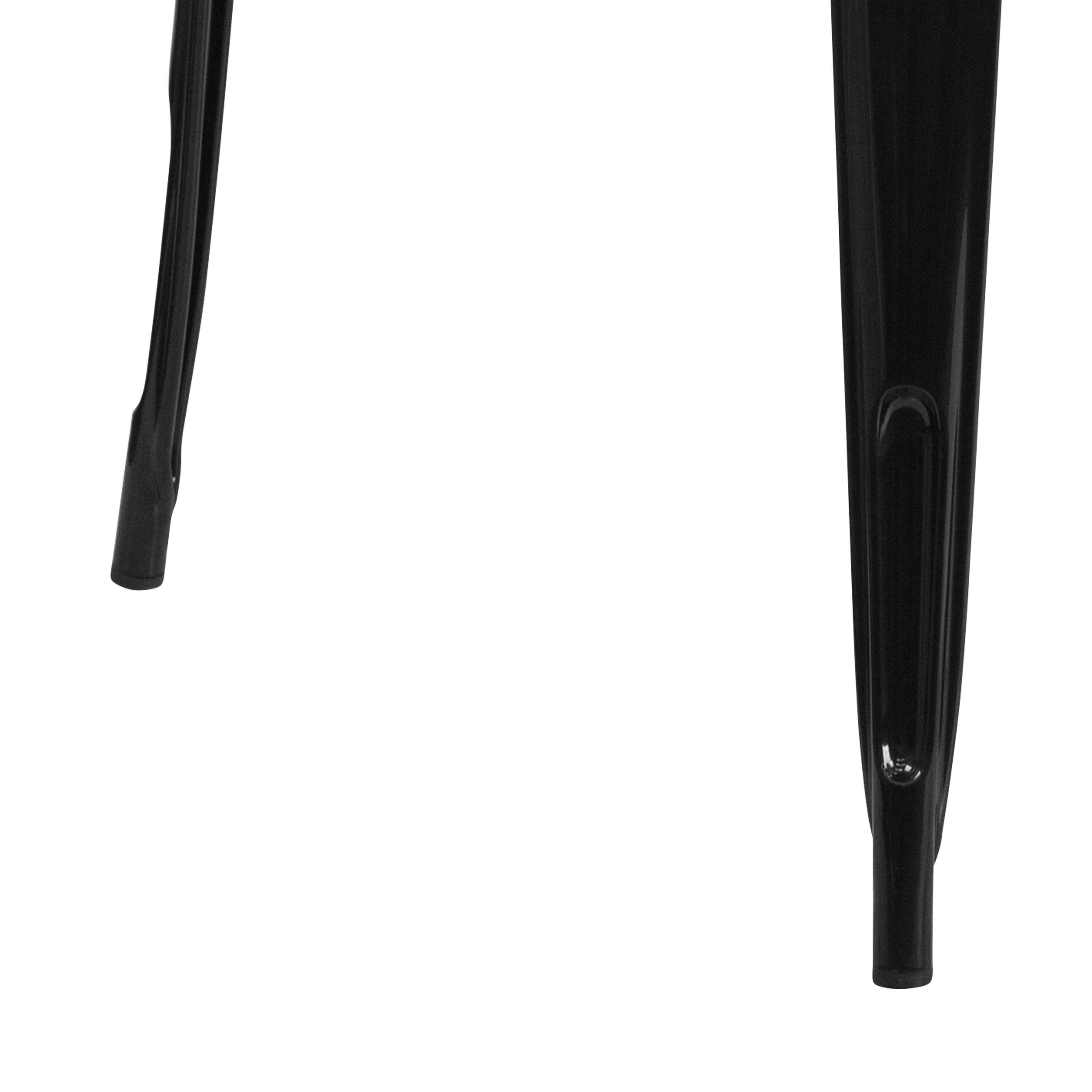 Alt View 6. Emma + Oliver - Commercial Grade 31.5" Square Colorful Metal Indoor-Outdoor Dining Table - Black.