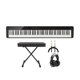 Privia 88-Key Digital Piano with Casio CS68 Stand (Black) w/Bench Bundle