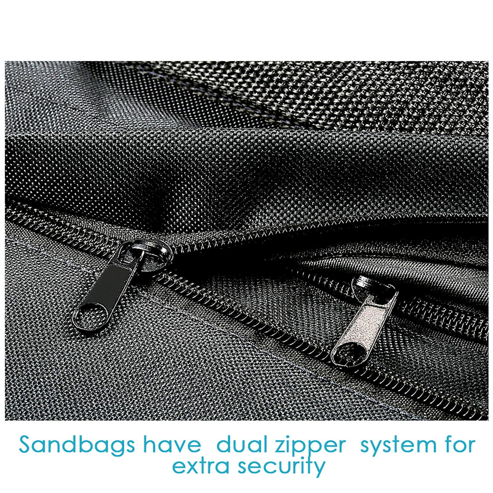 Sandbags have dual zipper system for extra security