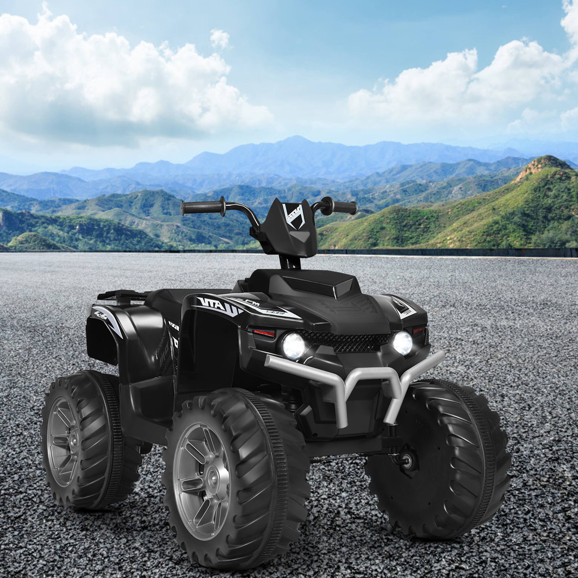 Alt View 2. Gymax - Gymax 12V Electric Kids Ride On Car ATV 4-Wheeler Quad w/ Music LED Light Black - Black.