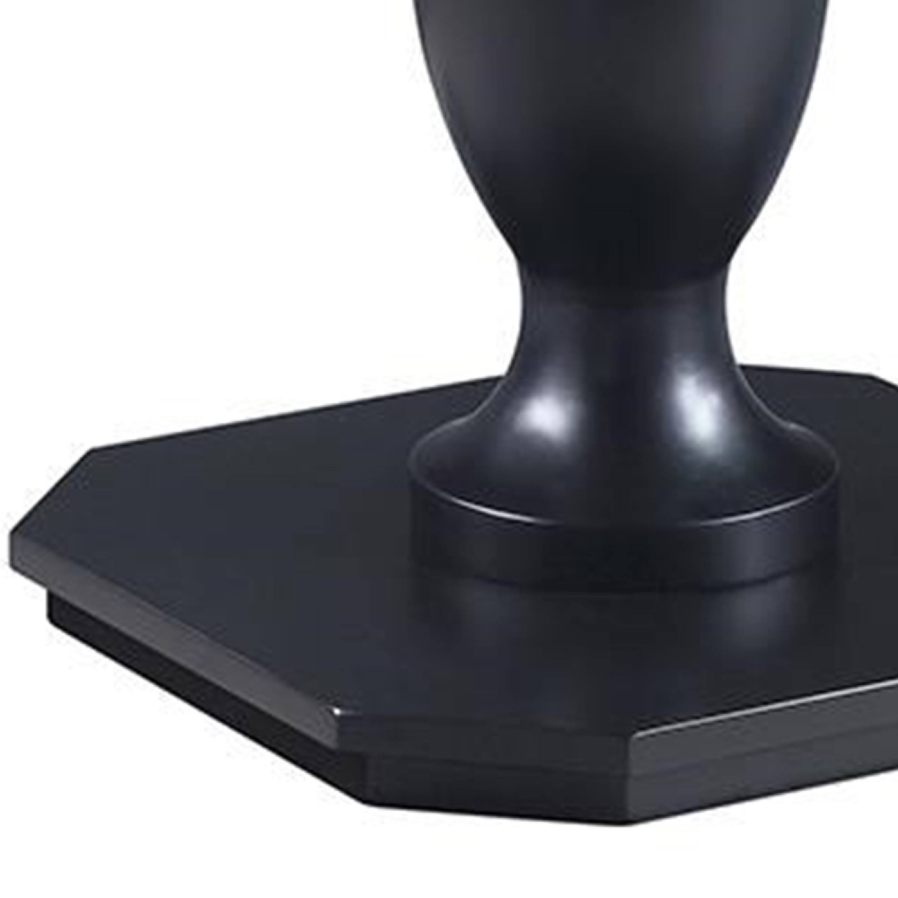 Back. Manhattan Lane - Susy 28 Inch Wood Reversible Board Game Table with Pedestal Stand - Black.