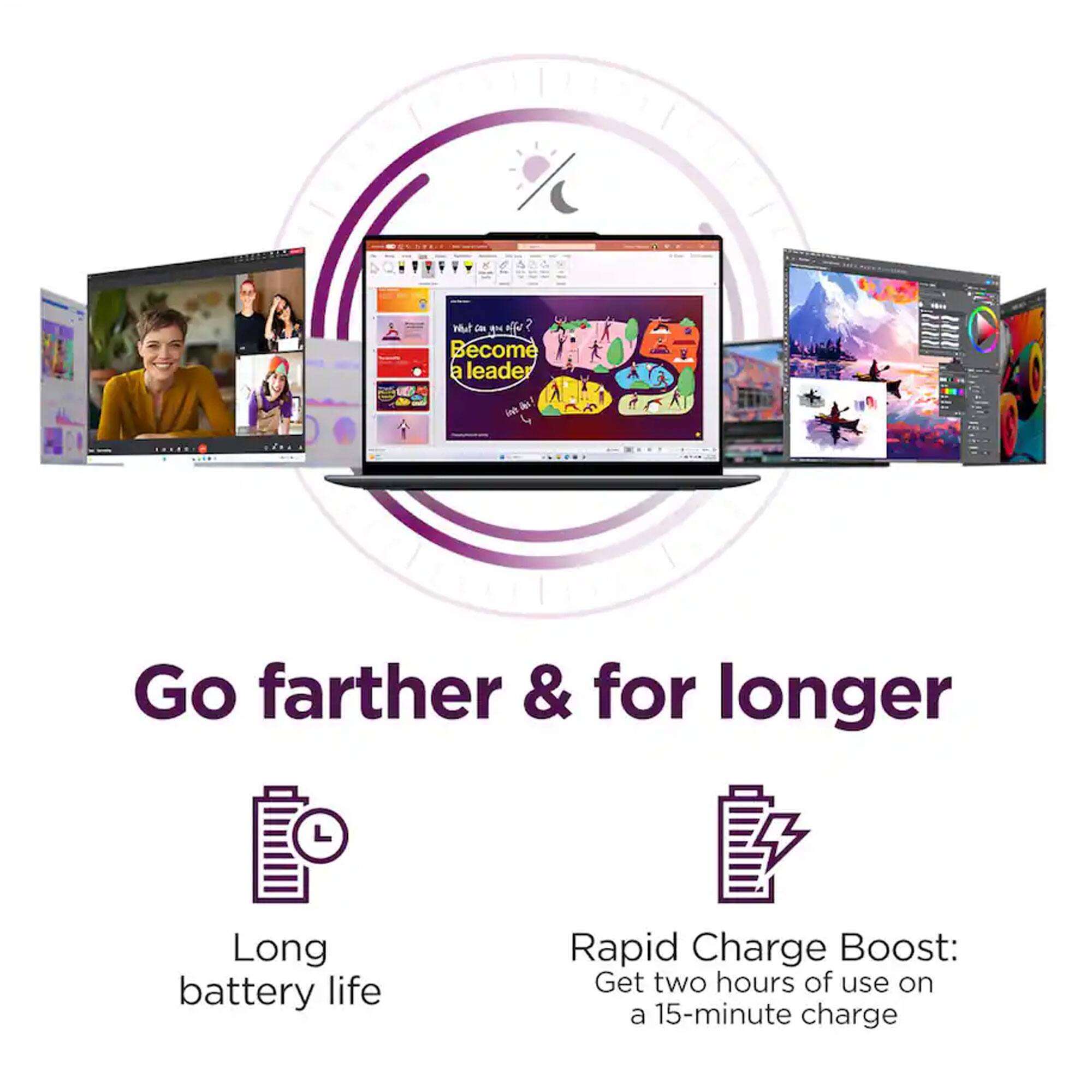 DONTPIVY N De AN ? Become a leader i Go farther & for longer L Long battery life Rapid Charge Boost: Get two hours of use on a 15-minute charge