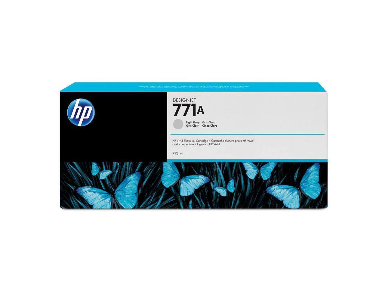 hp DESIGNJET 771A Light Gray Gris Claro Gris Clair Cinza Claro HP Vivid Photo Ink Cartridge / Cartouche d'encre photo HP Vivid Cortucho de tinta fotográfica HP Vivid 775 ml