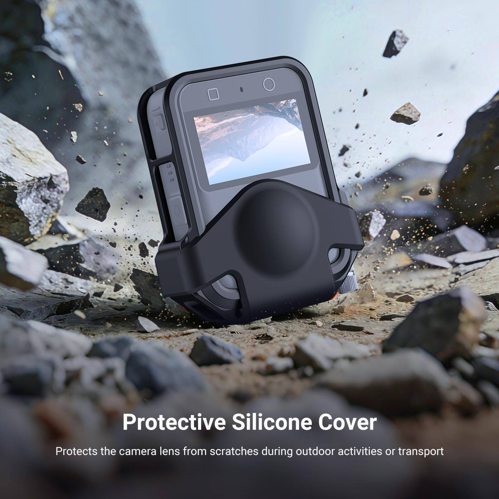 Protective Silicone Cover  
Protects the camera lens from scratches during outdoor activities or transport