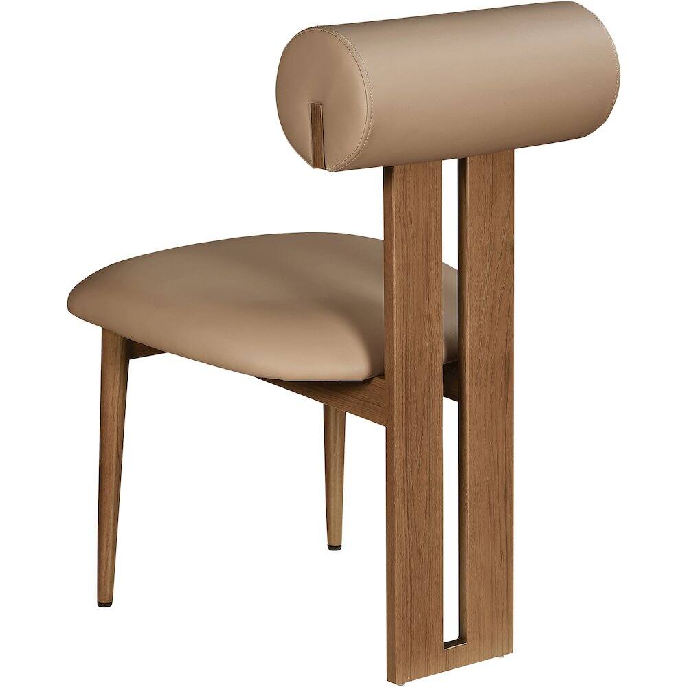 Alt View 4. Meridian Furniture - Dario Tan Vegan Leather Dining Chair, Set of 2 - Brown.